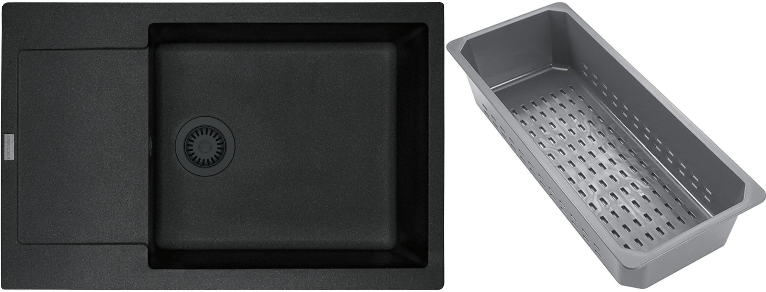 Franke Maris Granitspüle mit Abtropfeinsatz 78x50 cm grau/graphit/onyx 114.0743.092