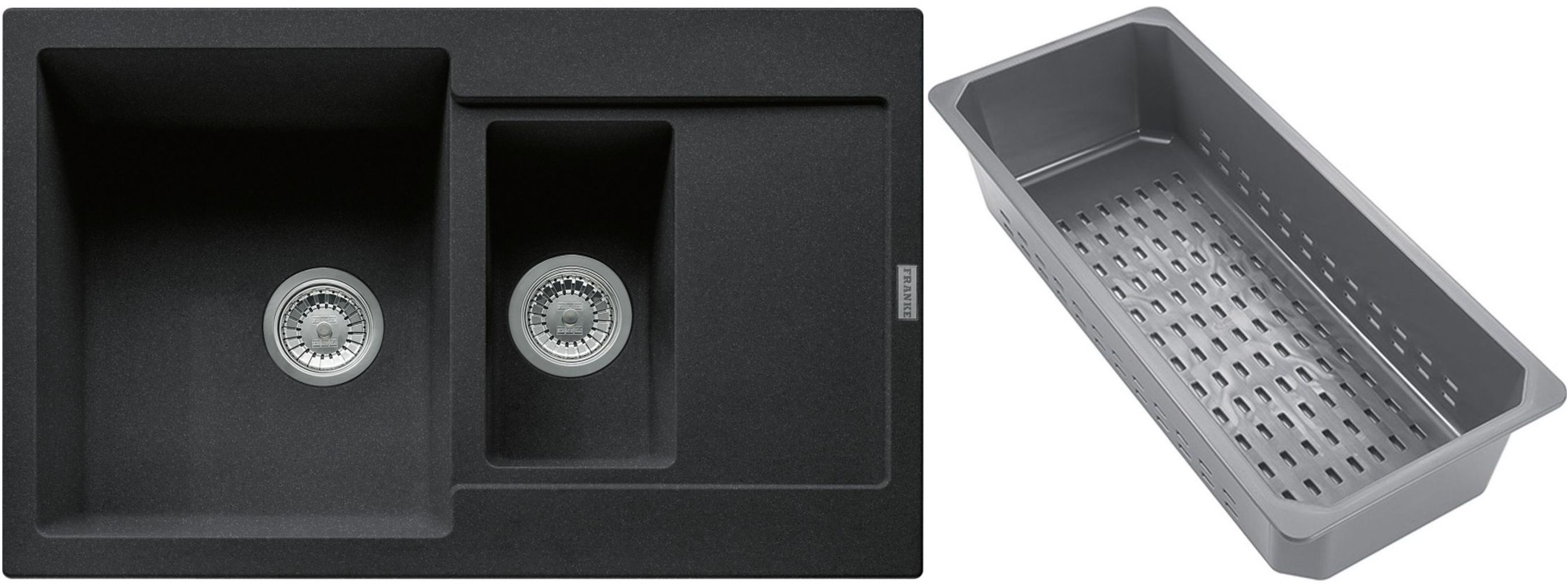 Franke Maris Granitspüle mit Abtropfeinsatz 78x50 cm grau/graphit/onyx 114.0743.075