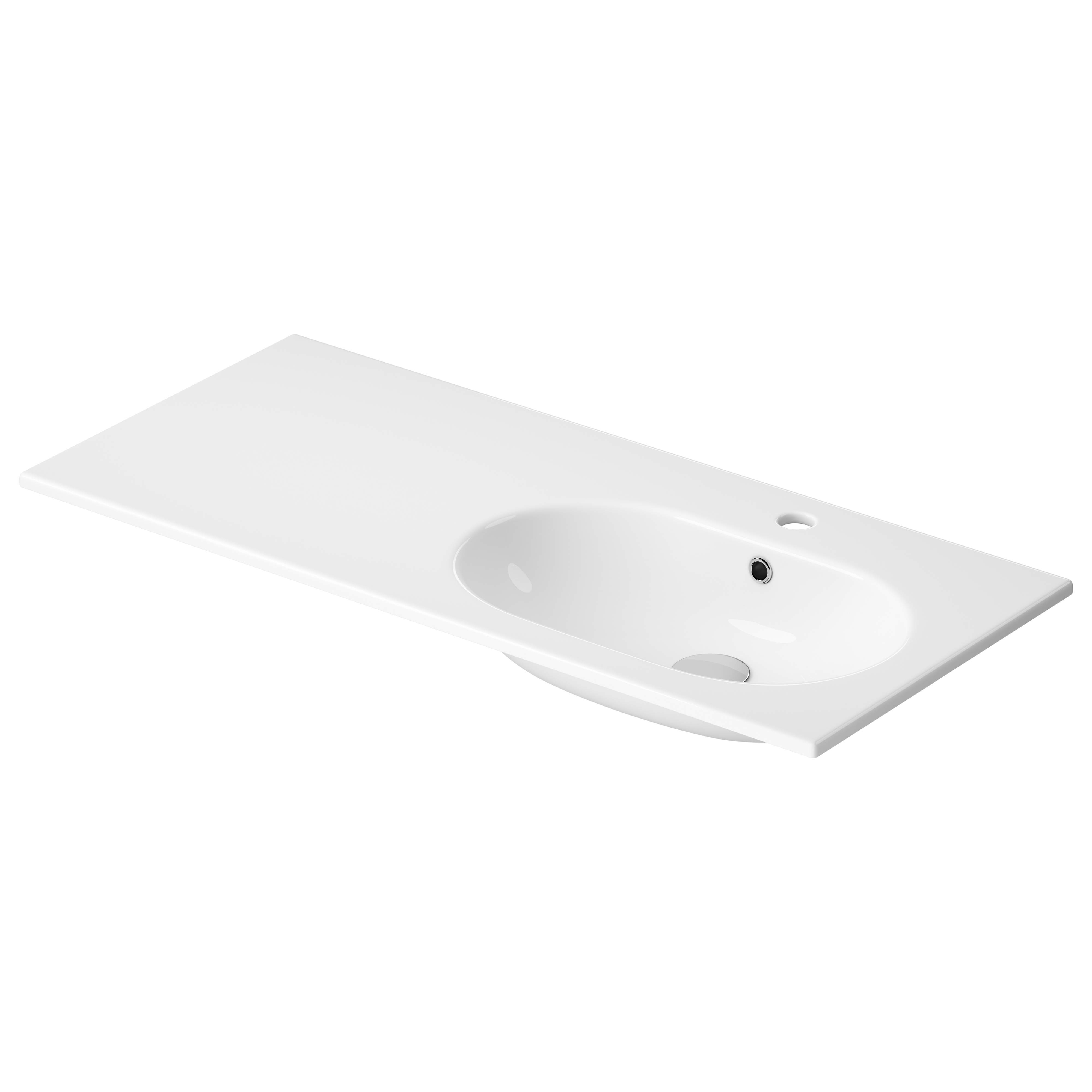 Cersanit Zen Waschbecken 100.5x45.5 cm rechteckig Einbauwaschbecken weiß K117-006