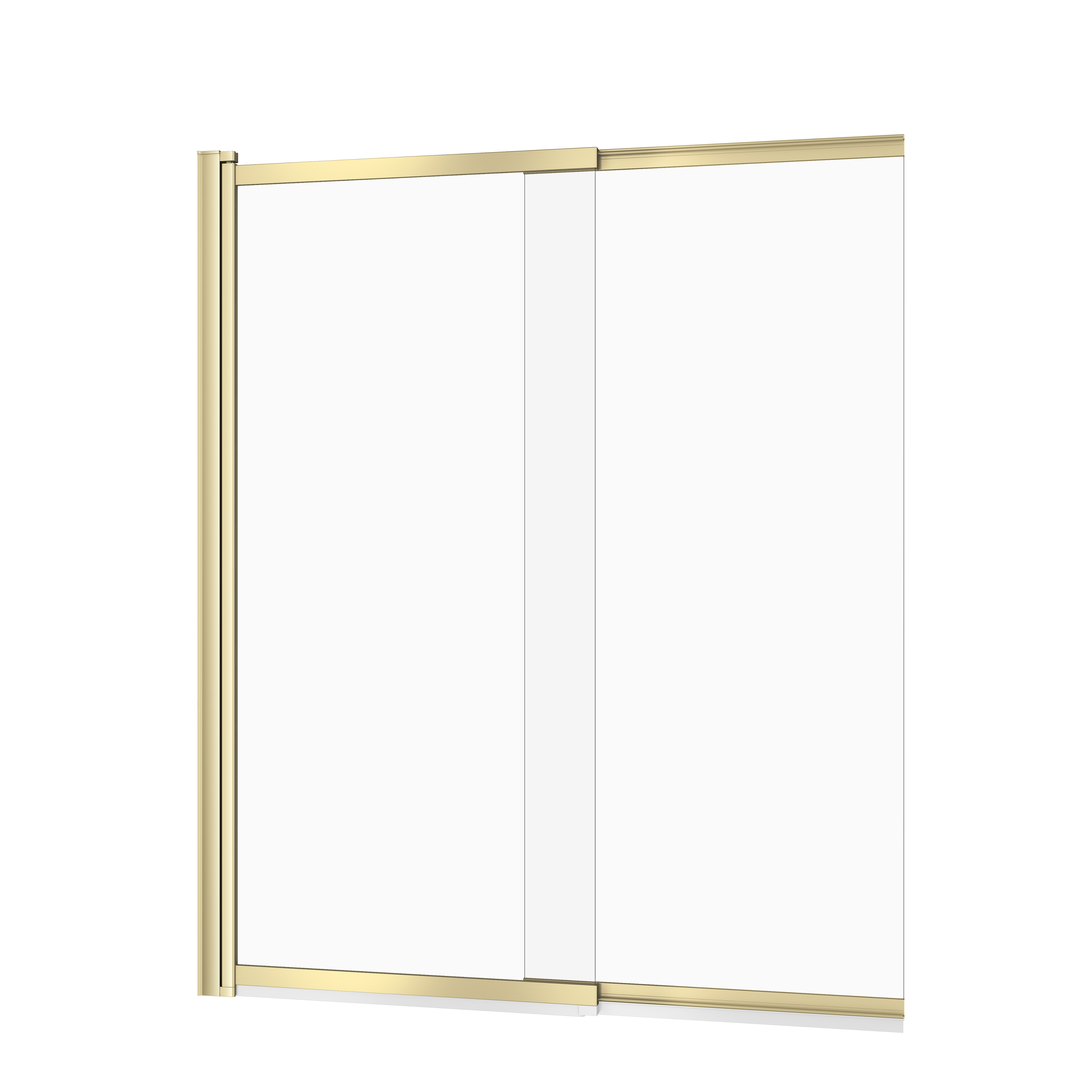 Cersanit Larga Badewannenabtrennung 115 cm zweigeteilt gold Matte/durchsichtiges Glas S164-071