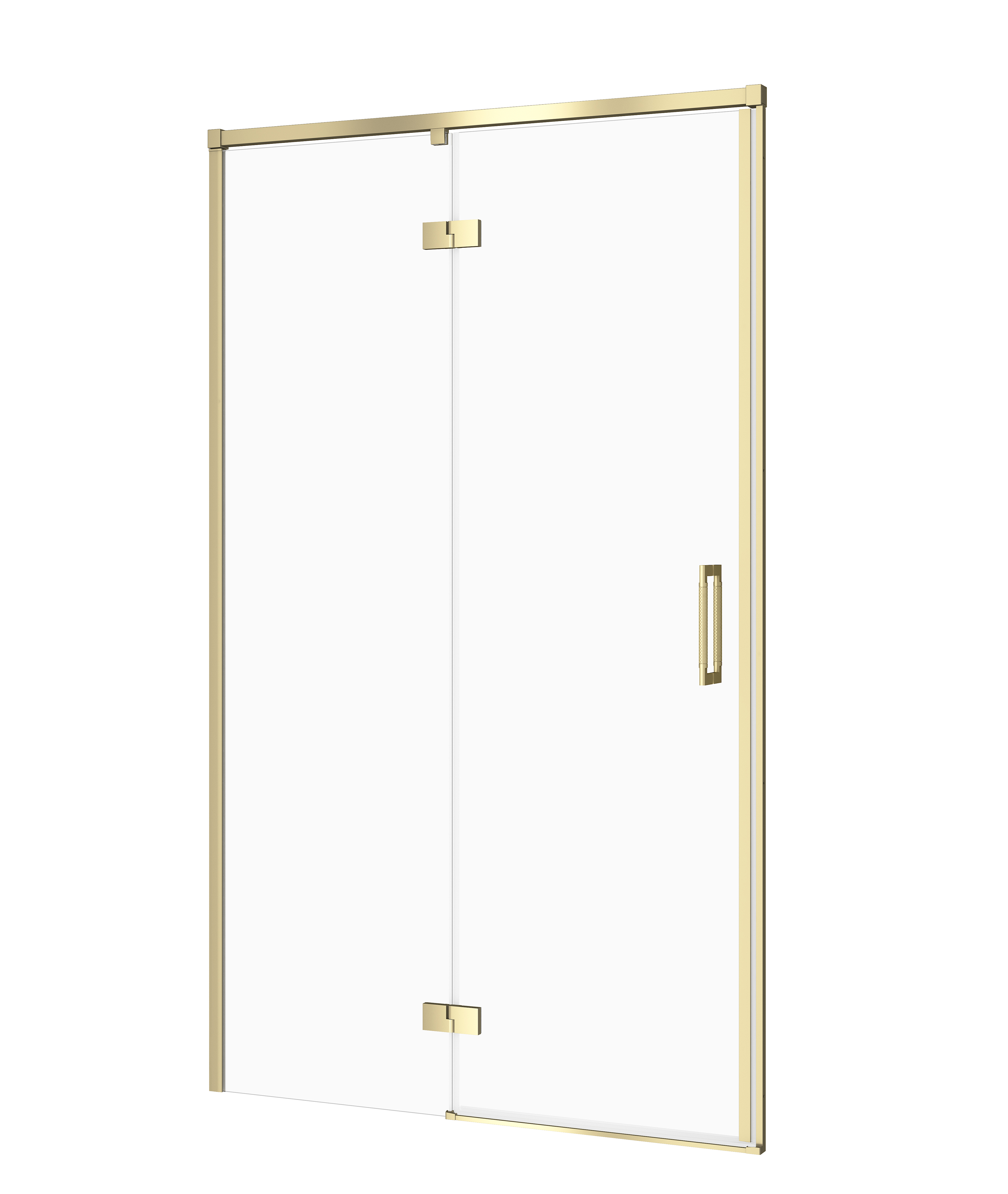 Cersanit Larga Duschtüren 120 cm aufklappbar gold Matte/durchsichtiges Glas S164-068