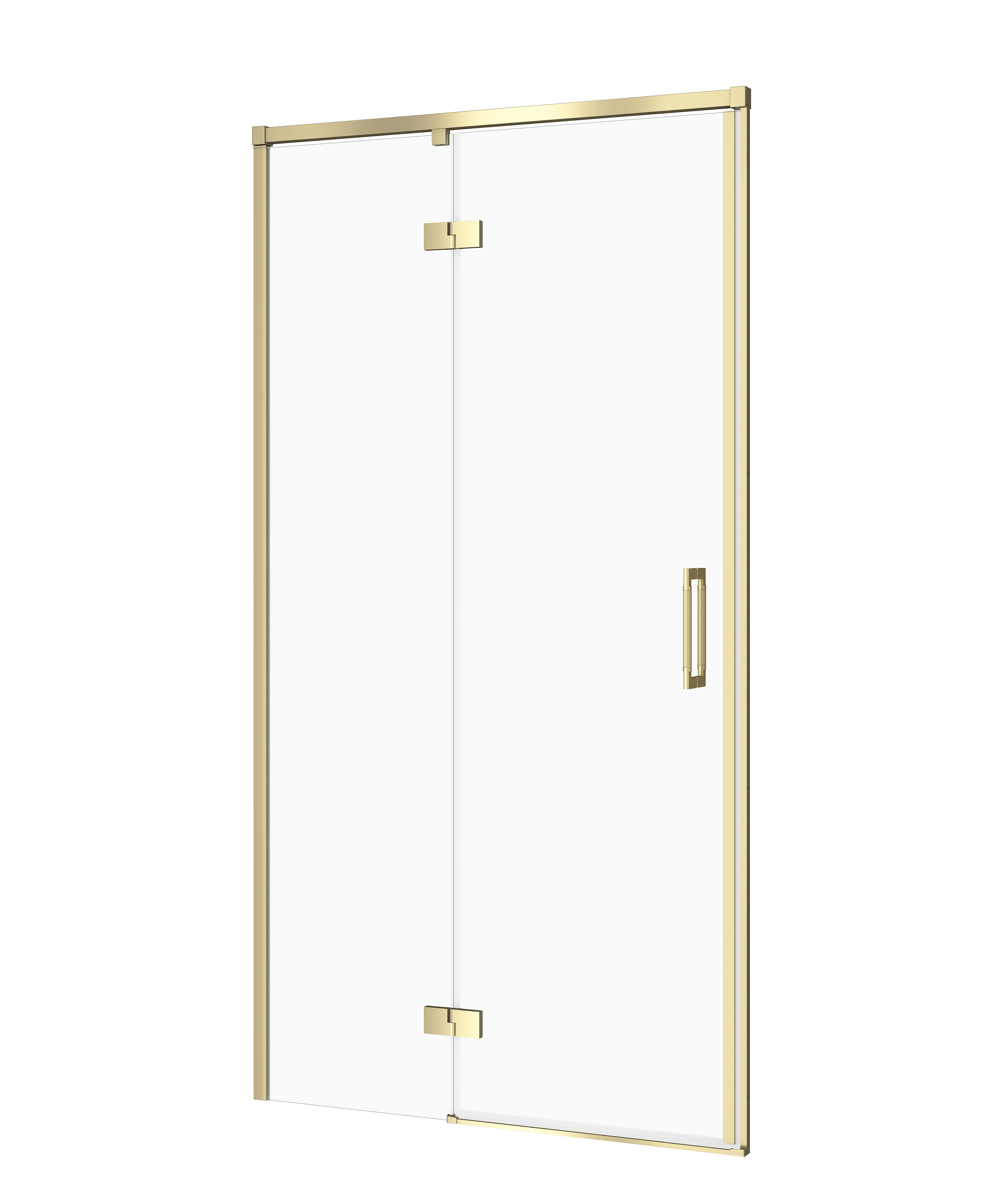 Cersanit Larga Duschtüren 100 cm aufklappbar gold Matte/durchsichtiges Glas S164-067