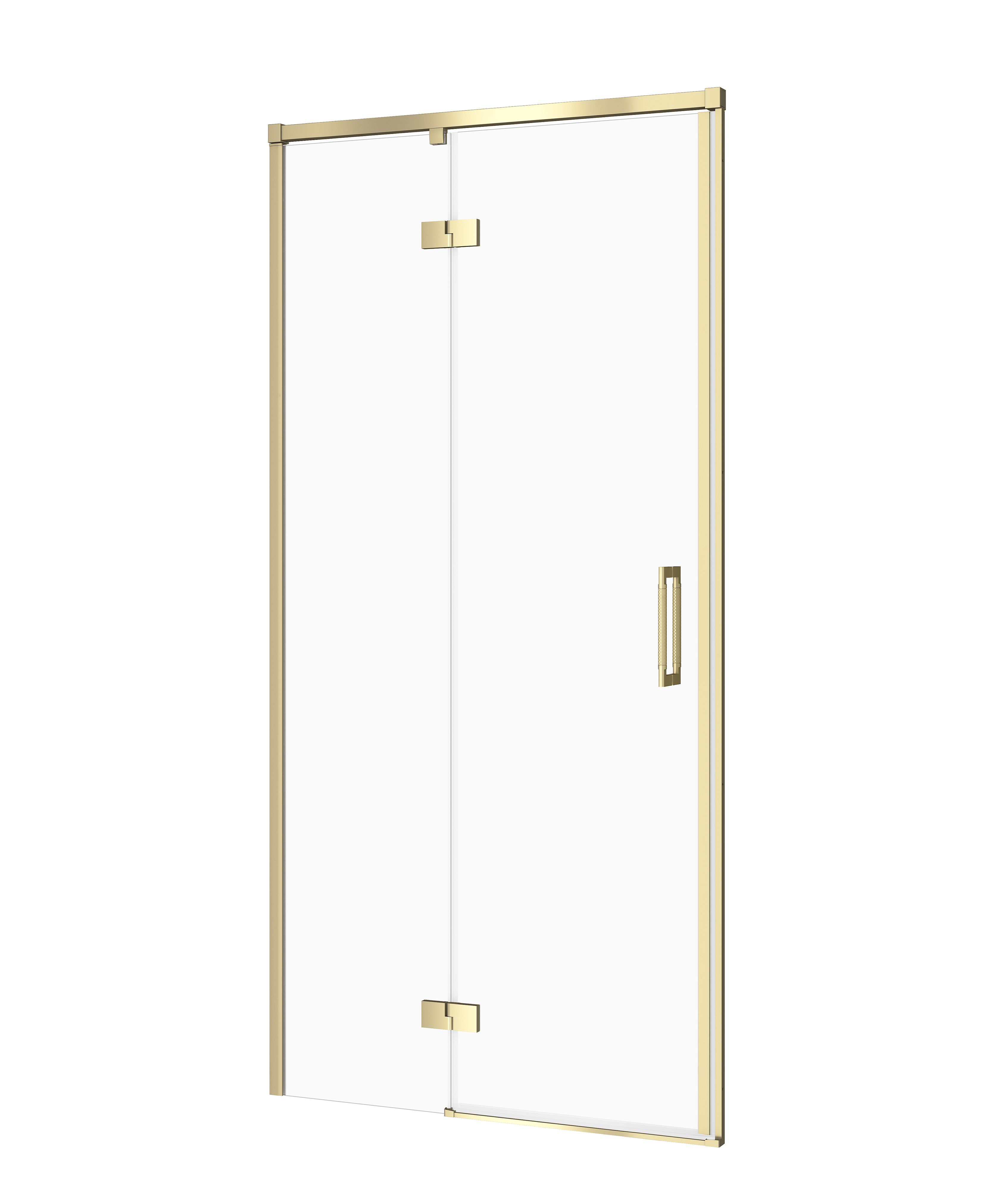 Cersanit Larga Duschtüren 90 cm aufklappbar gold Matte/durchsichtiges Glas S164-066