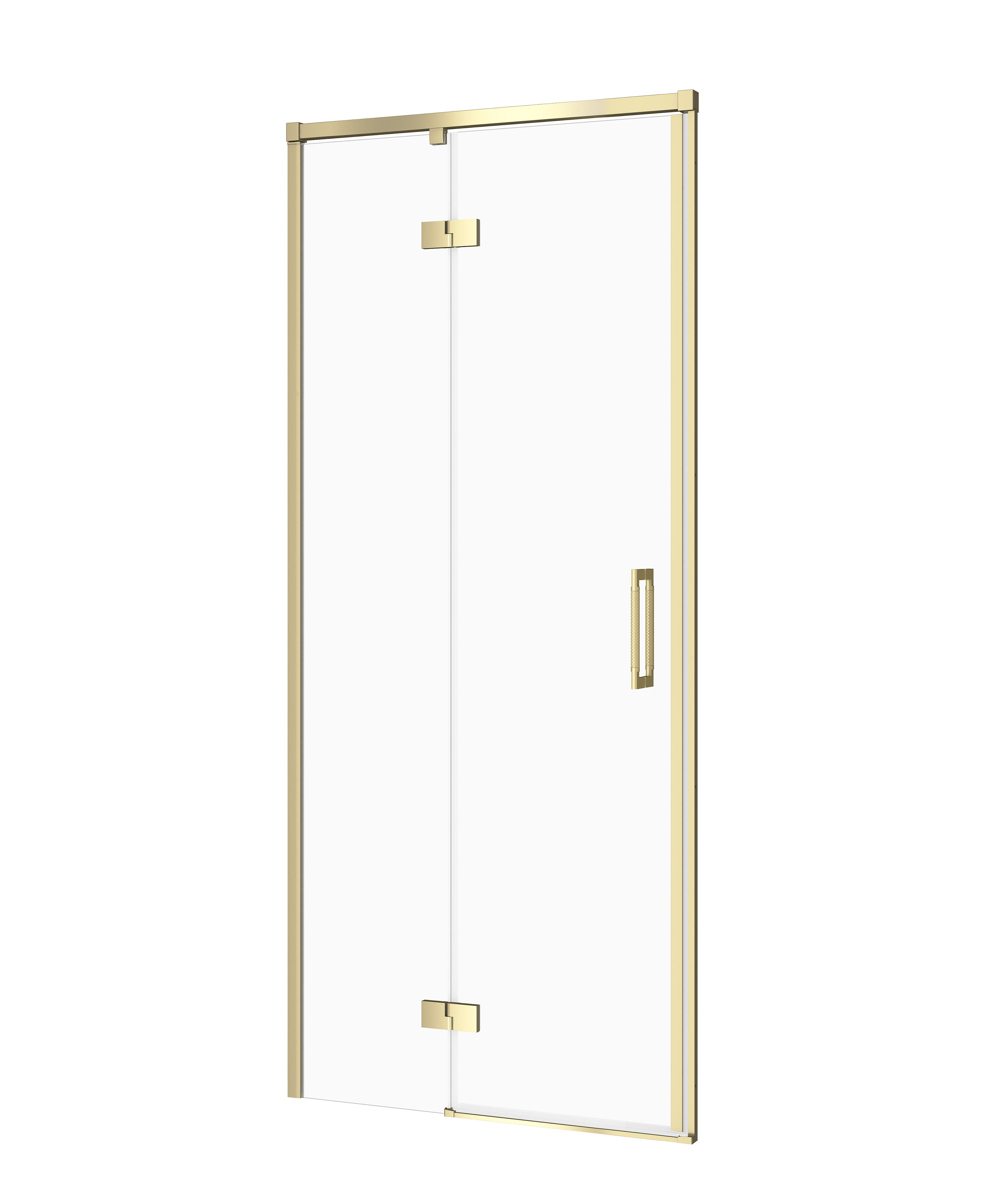 Cersanit Larga Duschtüren 80 cm aufklappbar gold Matte/durchsichtiges Glas S164-065