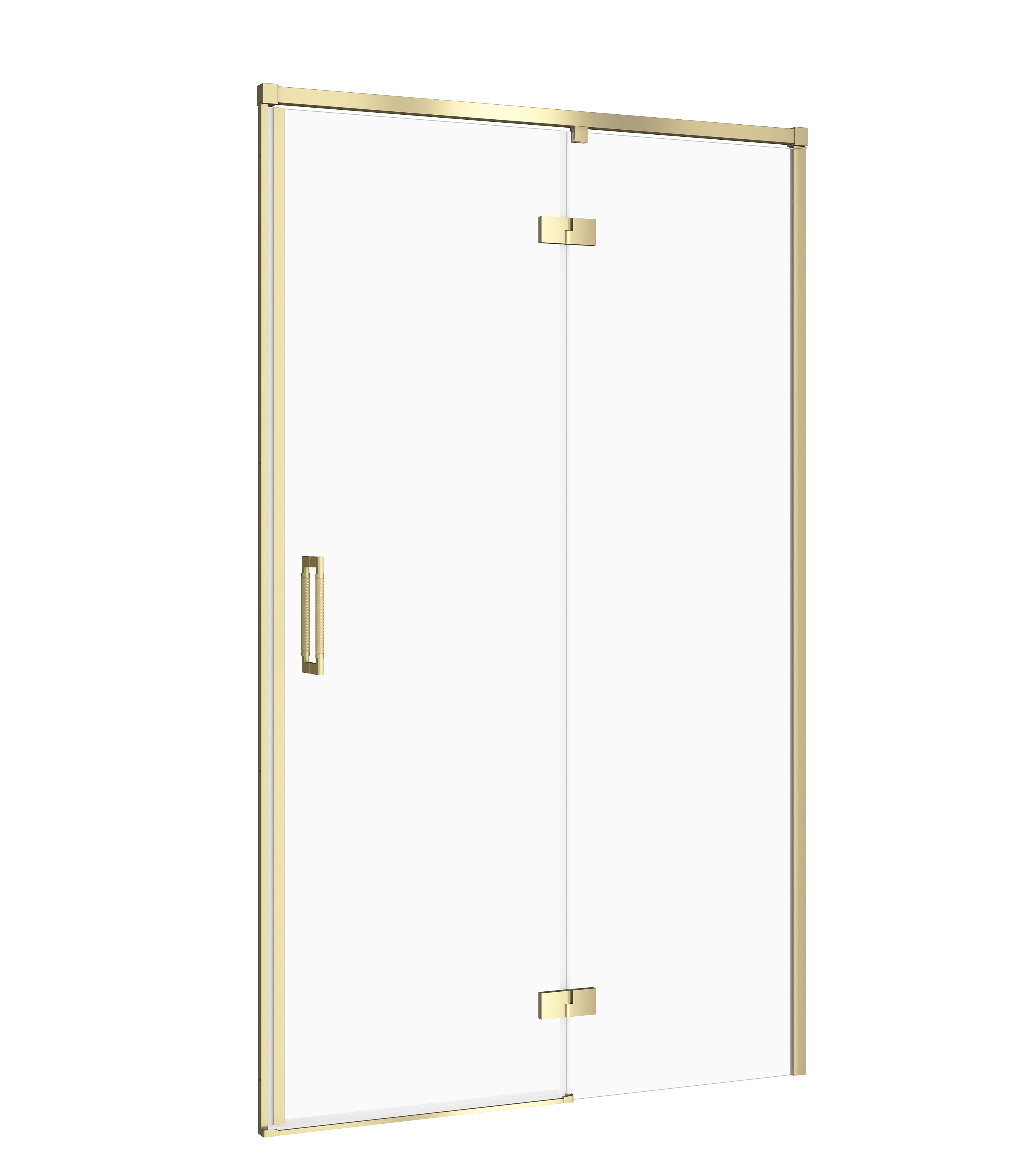 Cersanit Larga Duschtüren 120 cm aufklappbar gold Matte/durchsichtiges Glas S164-064