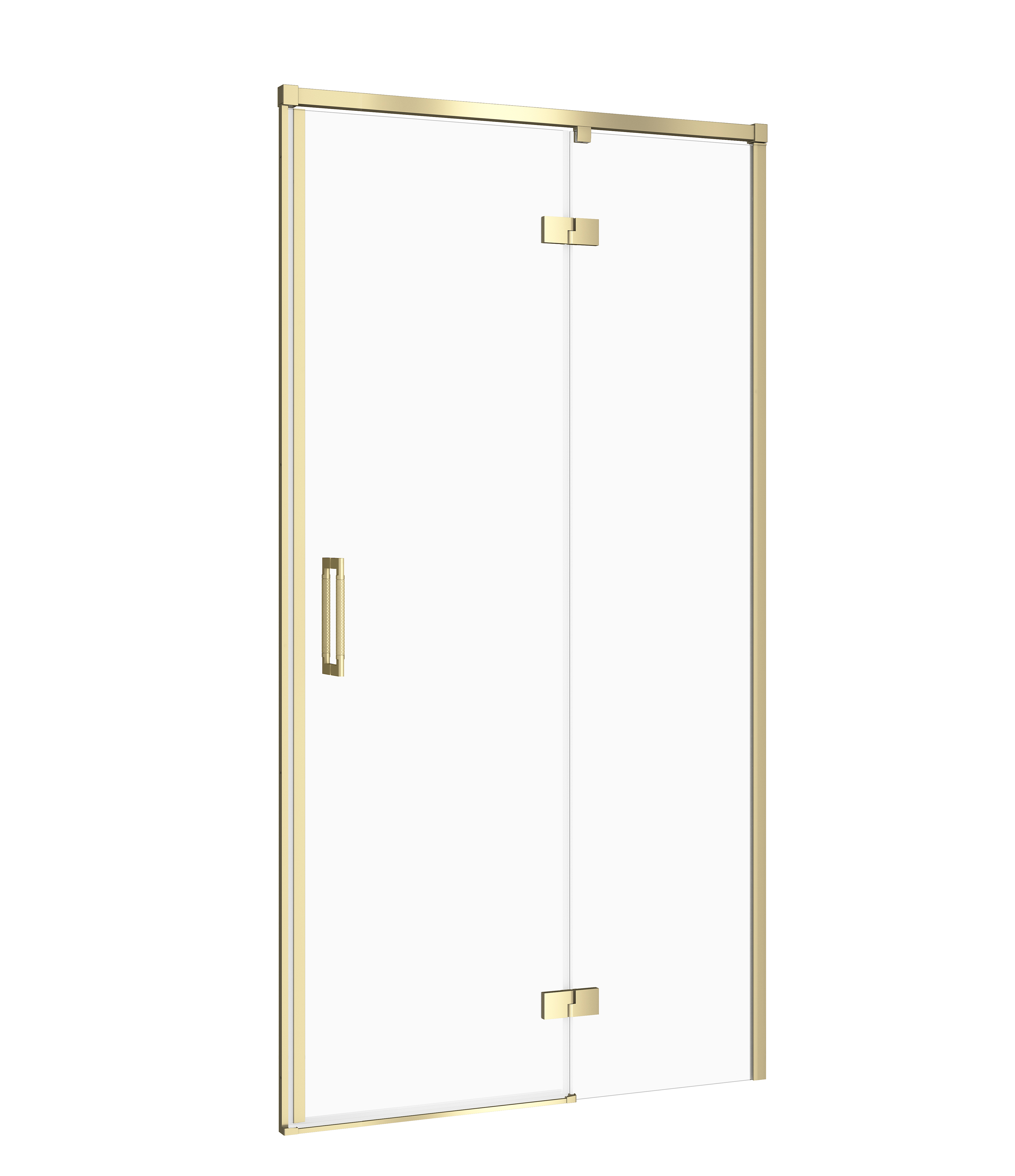 Cersanit Larga Duschtüren 100 cm aufklappbar gold Matte/durchsichtiges Glas S164-063