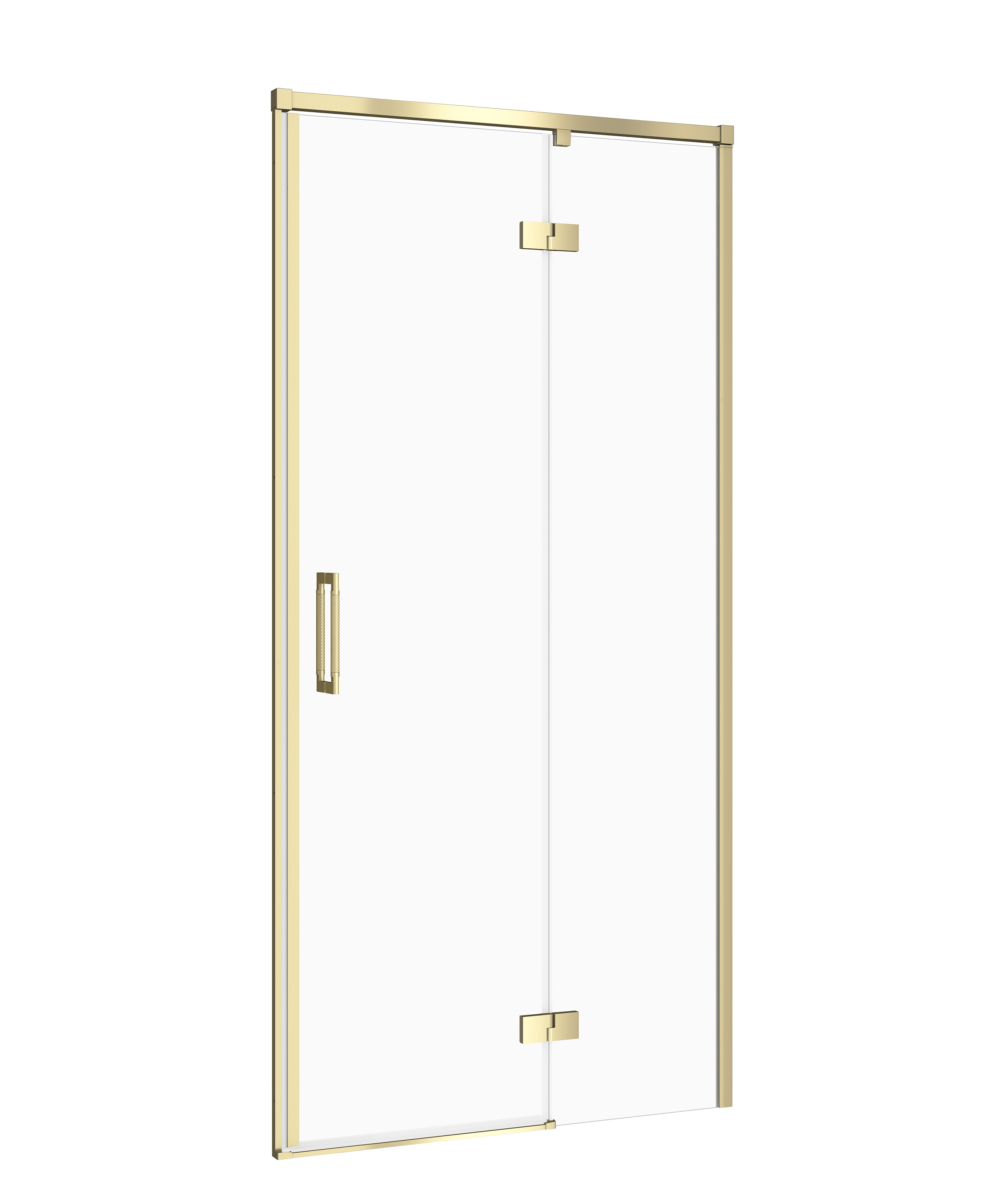 Cersanit Larga Duschtüren 90 cm aufklappbar gold Matte/durchsichtiges Glas S164-062