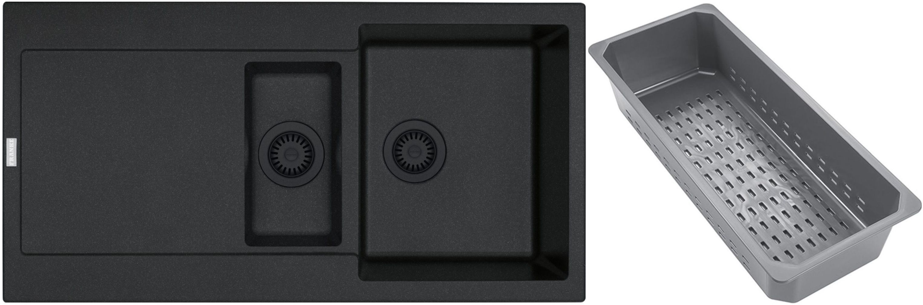 Franke Maris Granitspüle mit Abtropfeinsatz 97x50 cm grau/graphit/onyx 114.0743.095