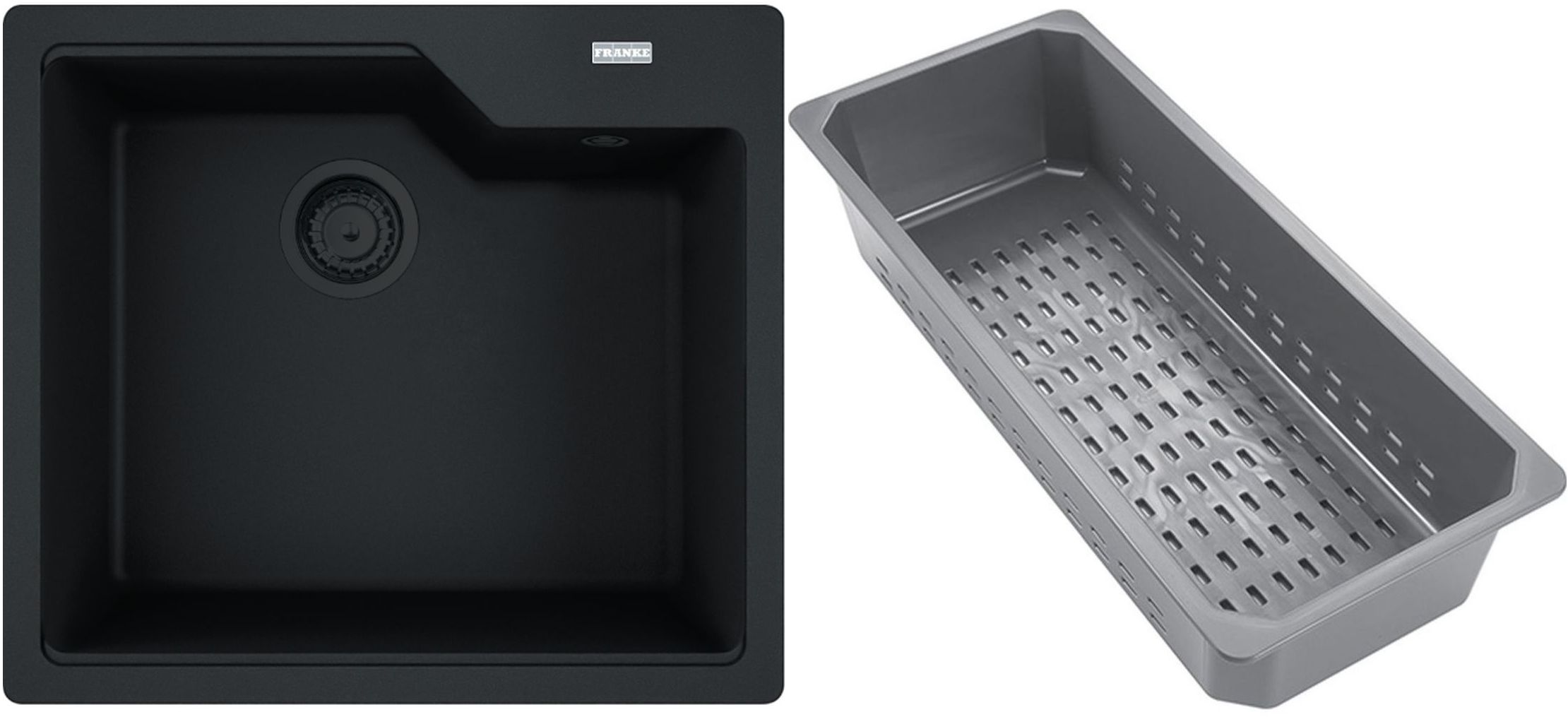 Franke Urban Granitspüle mit Abtropfeinsatz 56x50 cm schwarz 114.0741.982