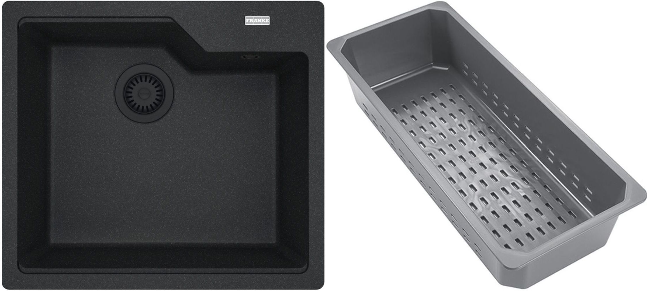 Franke Urban Granitspüle mit Abtropfeinsatz 56x50 cm grau/graphit/onyx 114.0743.096