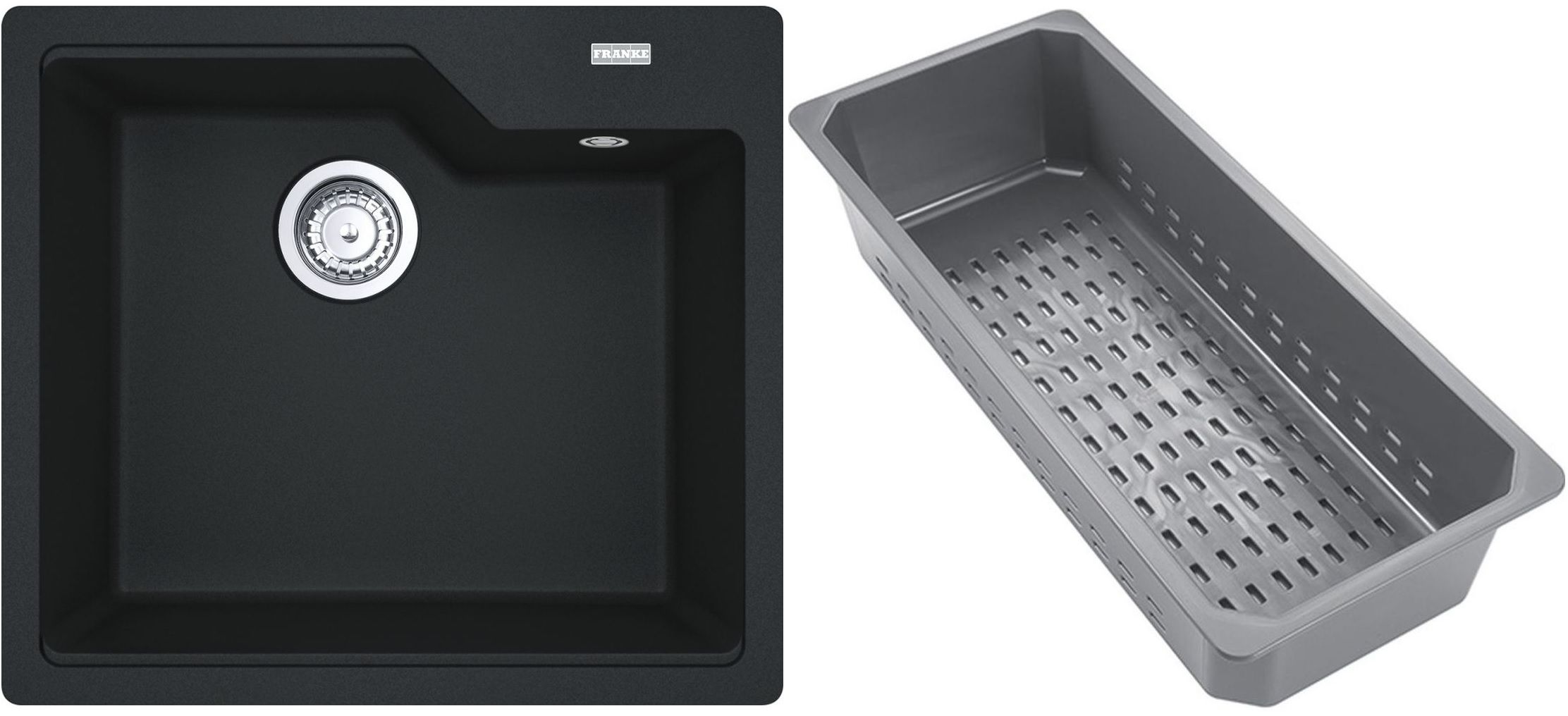 Franke Urban Granitspüle mit Abtropfeinsatz 56x50 cm grau/graphit/onyx 114.0741.980