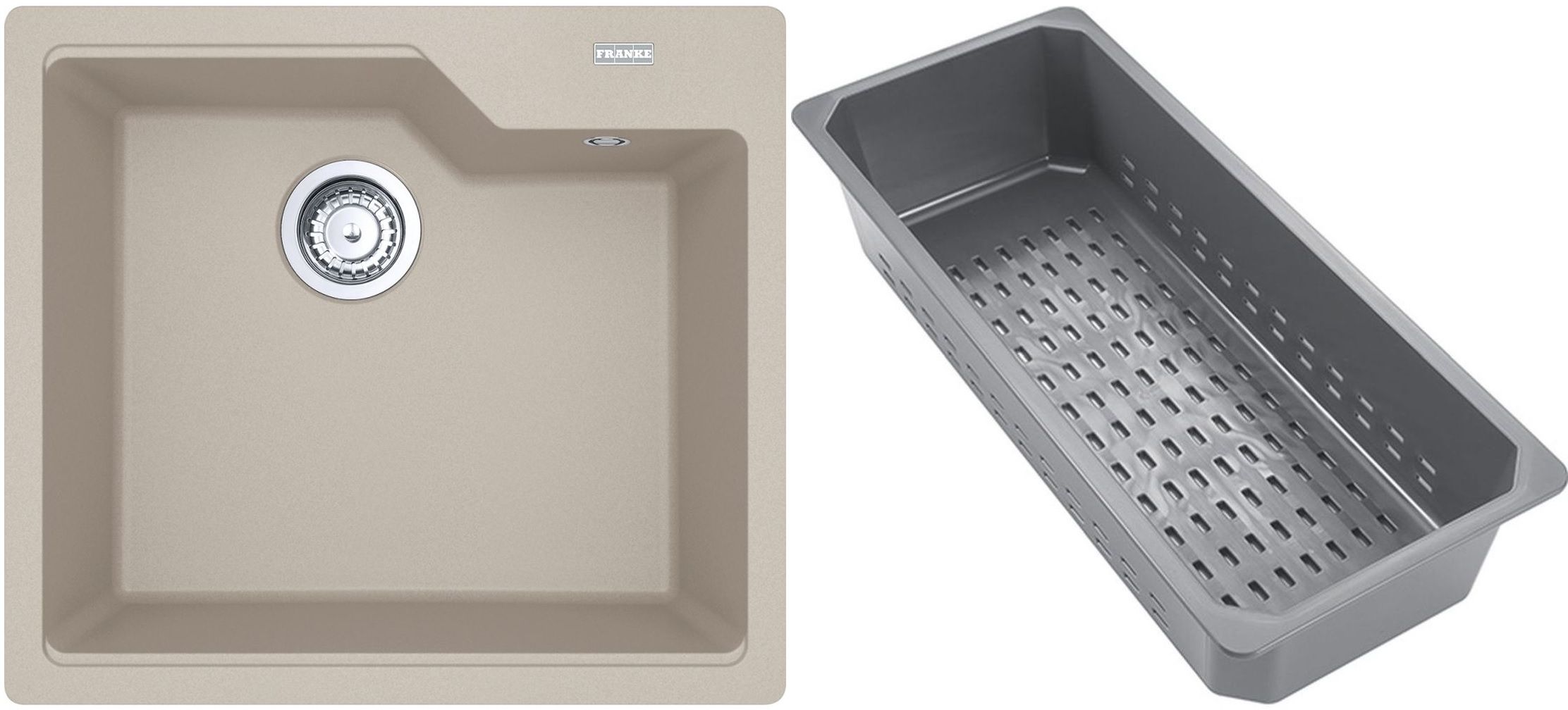 Franke Urban Granitspüle mit Abtropfeinsatz 56x50 cm beige 114.0741.978