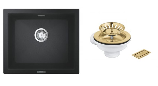 Set Granitspüle Grohe K700 31654AP0, Ablaufgarnitur Grohe 40997GN0