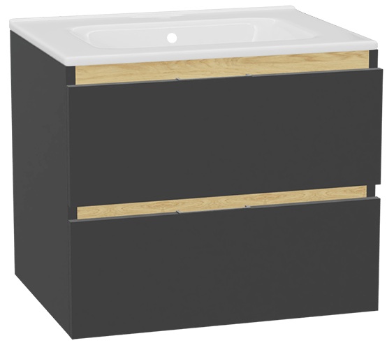 Set Schrankkorpus Excellent Tuto 2.0 MLEX.2172.600.GRBL, Waschbecken Excellent Pik CEEX.6517.600.WH, MLEX.2151.600.01.GR