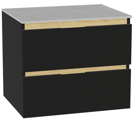 Set Schrankkorpus Excellent Tuto 2.0 MLEX.2172.600.BKBL, Naphtha-Arbeitsplatte Excellent Tuto 2.0 MLEX.2116.600.SJ, MLEX.2151.600.01.BK