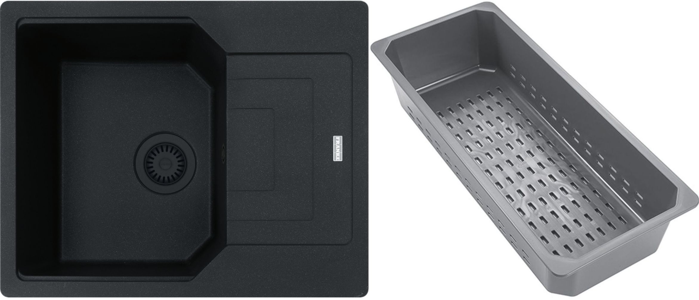 Franke Urban Granitspüle mit Abtropfeinsatz 62x50 cm grau/graphit/onyx 114.0743.097