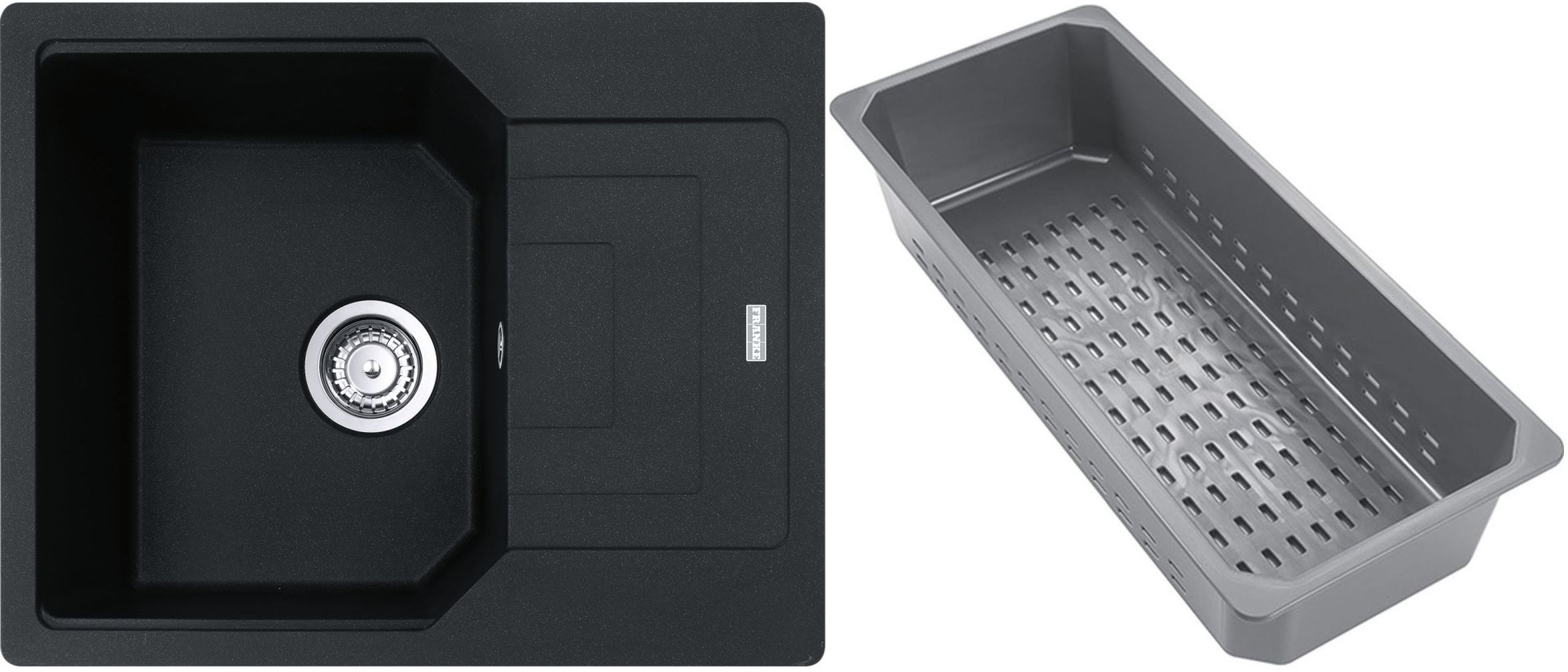 Franke Urban Granitspüle mit Abtropfeinsatz 62x50 cm grau/graphit/onyx 114.0741.985