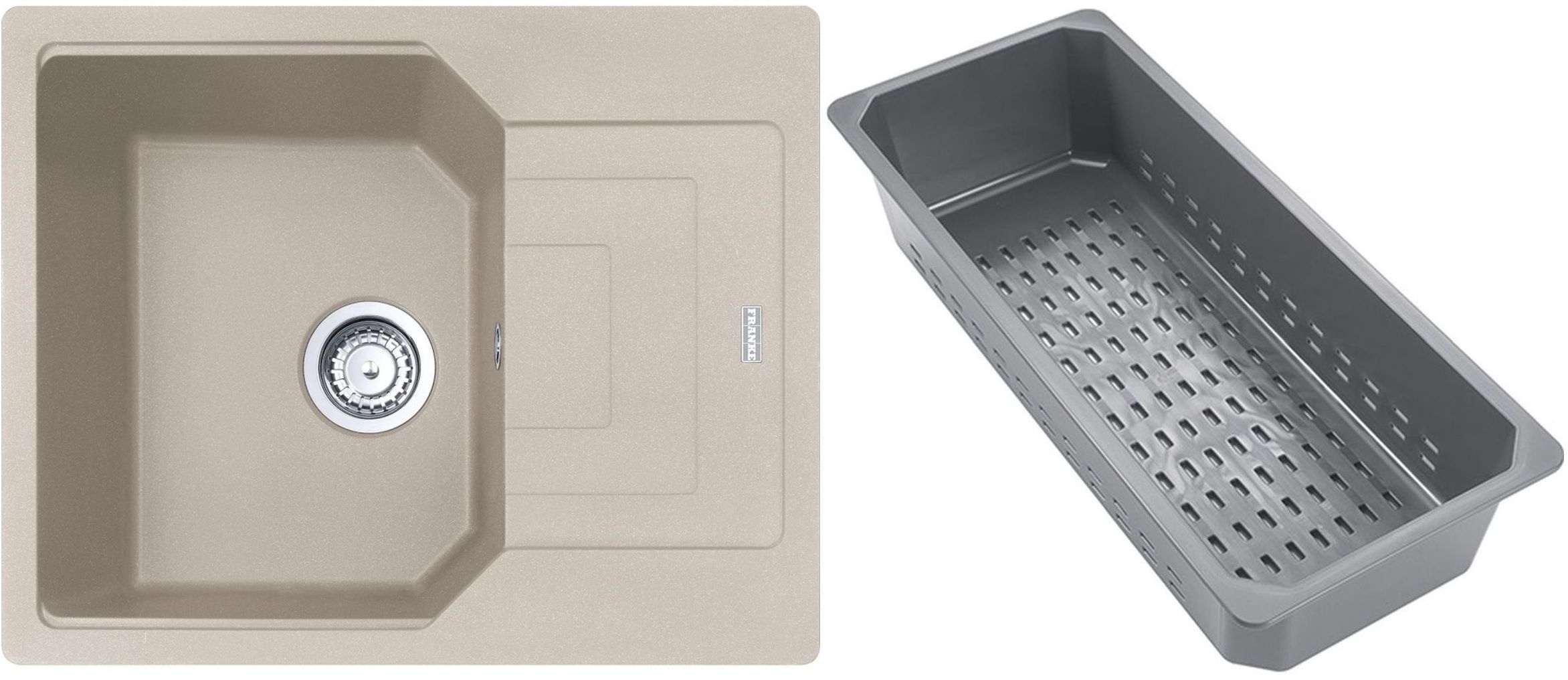 Franke Urban Granitspüle mit Abtropfeinsatz 62x50 cm beige 114.0741.983