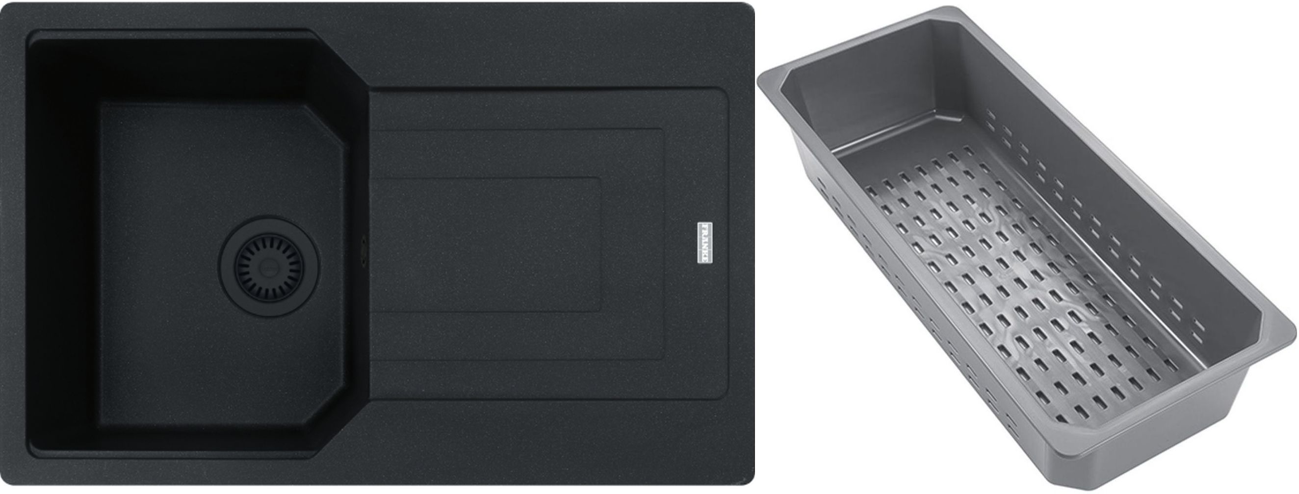 Franke Urban Granitspüle mit Abtropfeinsatz 78x50 cm grau/graphit/onyx 114.0743.099