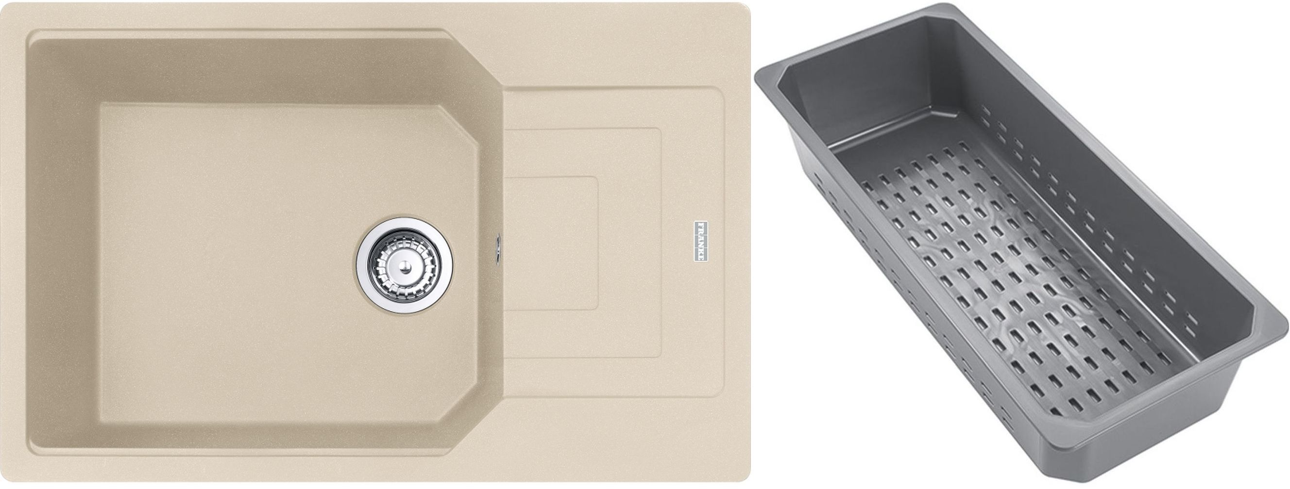 Franke Urban Granitspüle mit Abtropfeinsatz 78x50 cm beige 114.0741.987