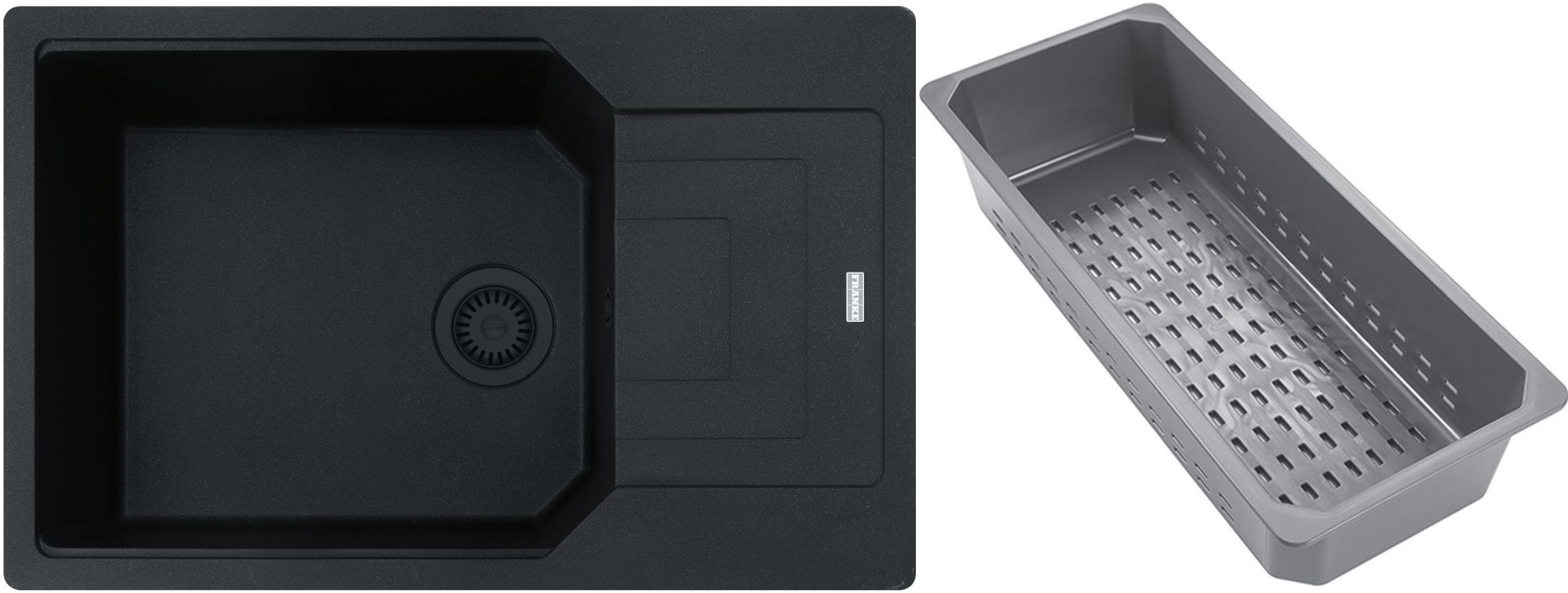 Franke Urban Granitspüle mit Abtropfeinsatz 78x50 cm schwarz 114.0743.100