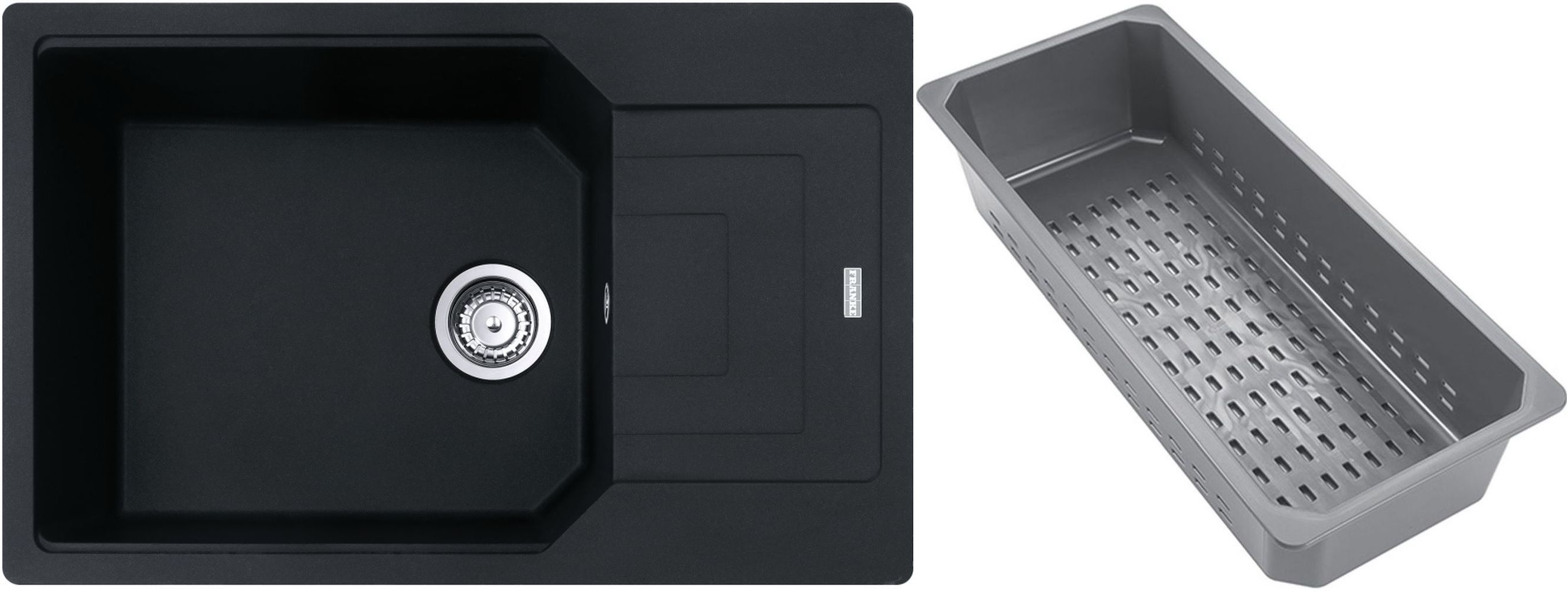 Franke Urban Granitspüle mit Abtropfeinsatz 78x50 cm schwarz 114.0741.990