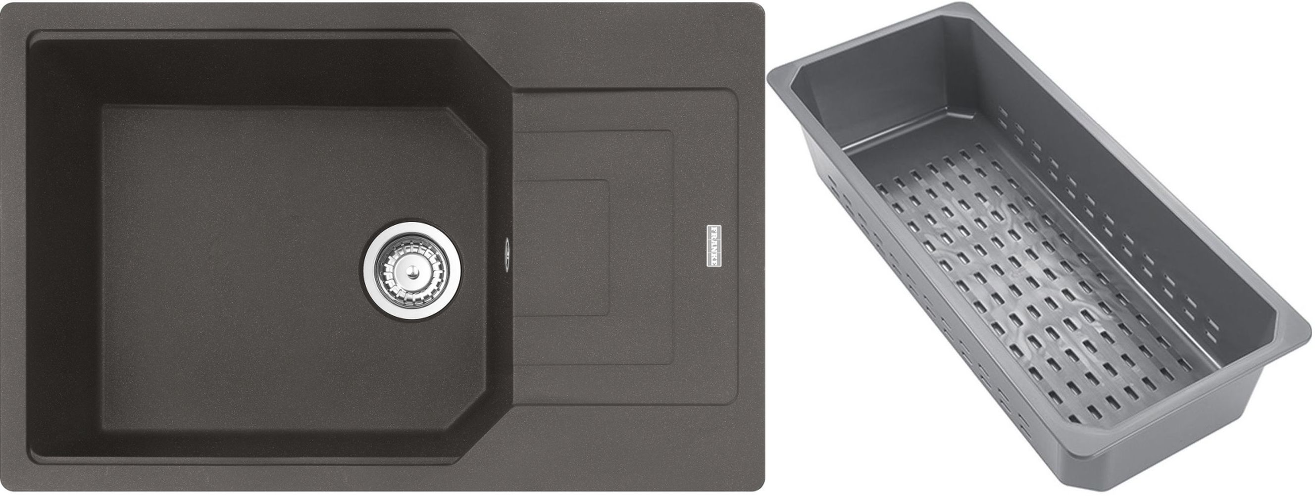 Franke Urban Granitspüle mit Abtropfeinsatz 78x50 cm grau/graphit/onyx 114.0741.988