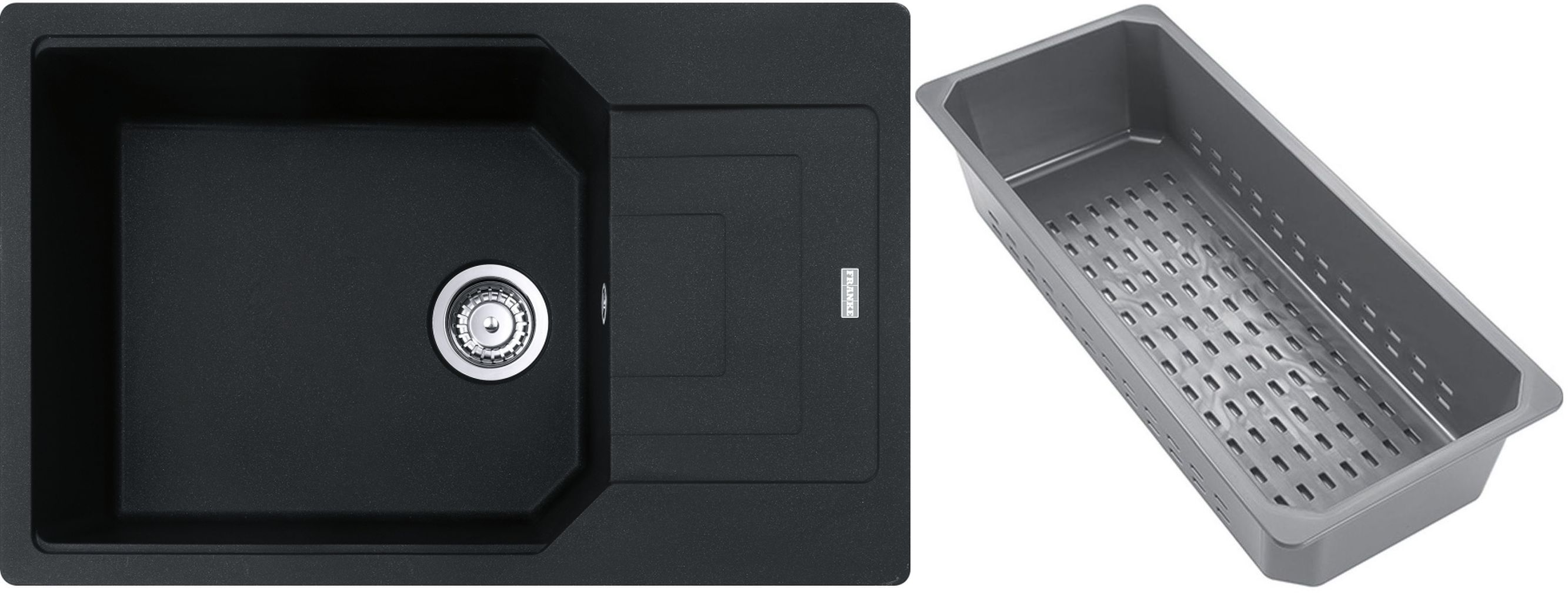 Franke Urban Granitspüle mit Abtropfeinsatz 78x50 cm schwarz 114.0741.989