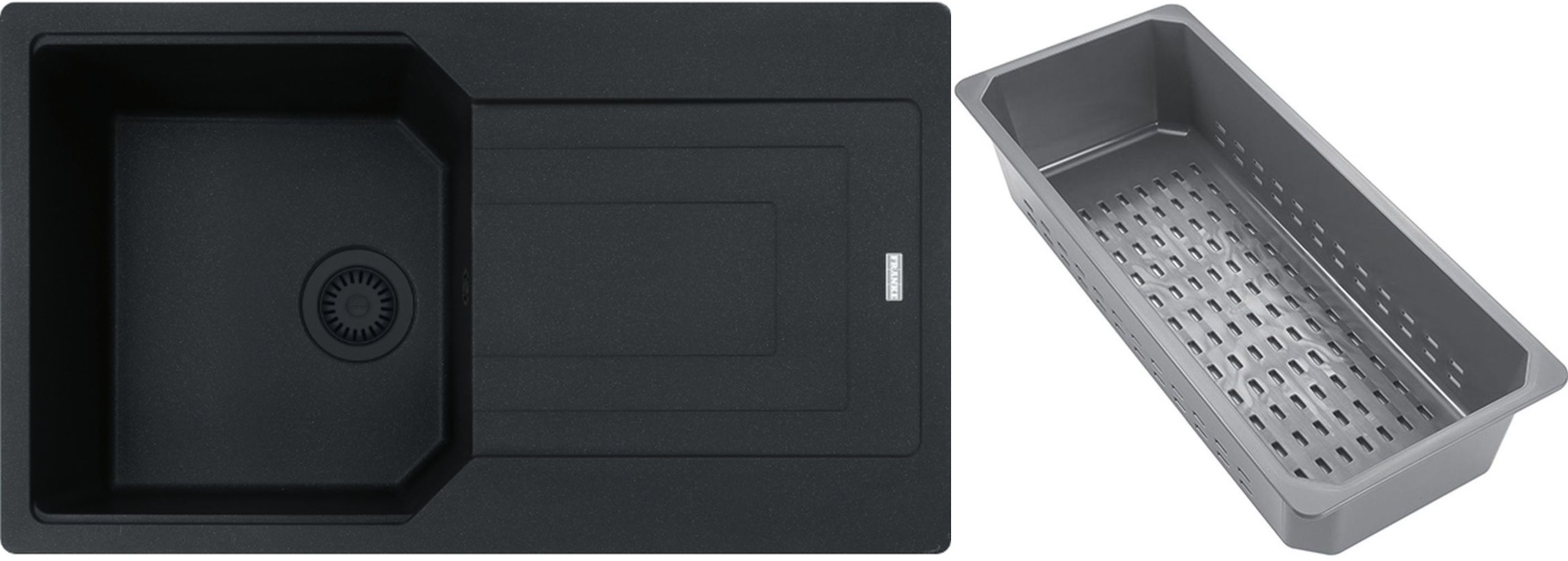 Franke Urban Granitspüle mit Abtropfeinsatz 86x50 cm grau/graphit/onyx 114.0743.101