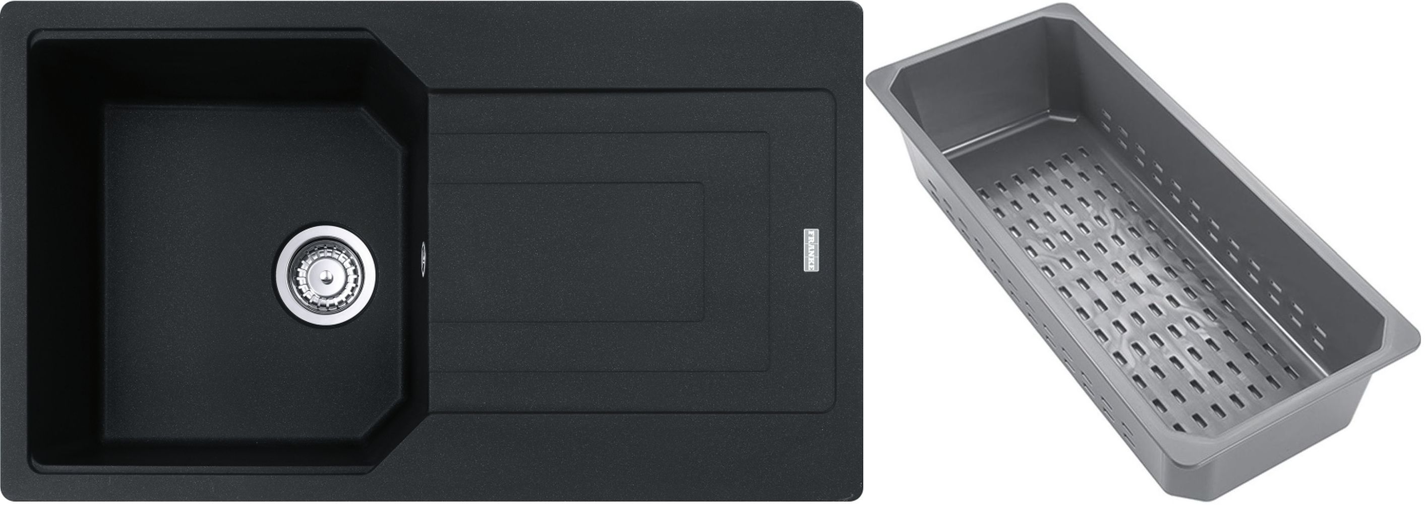 Franke Urban Granitspüle mit Abtropfeinsatz 86x50 cm grau/graphit/onyx 114.0743.078