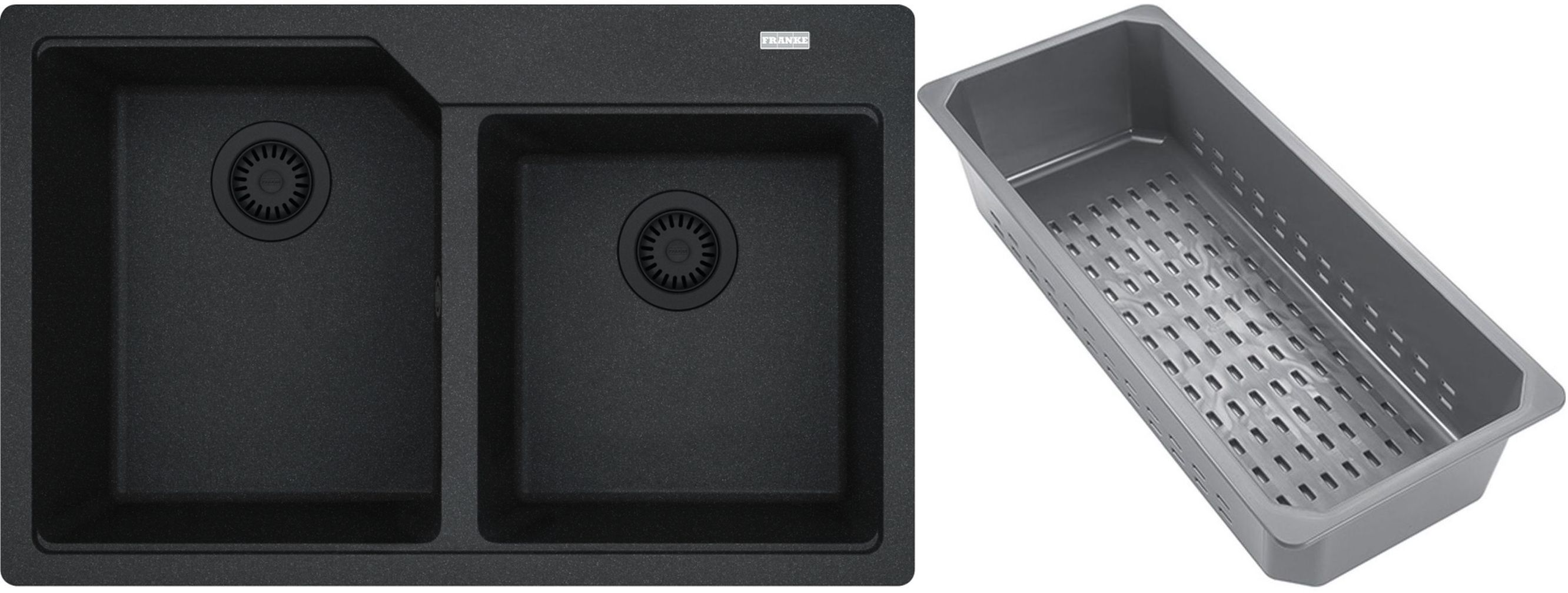 Franke Urban Granitspüle mit Abtropfeinsatz 78x50 cm grau/graphit/onyx 114.0743.105