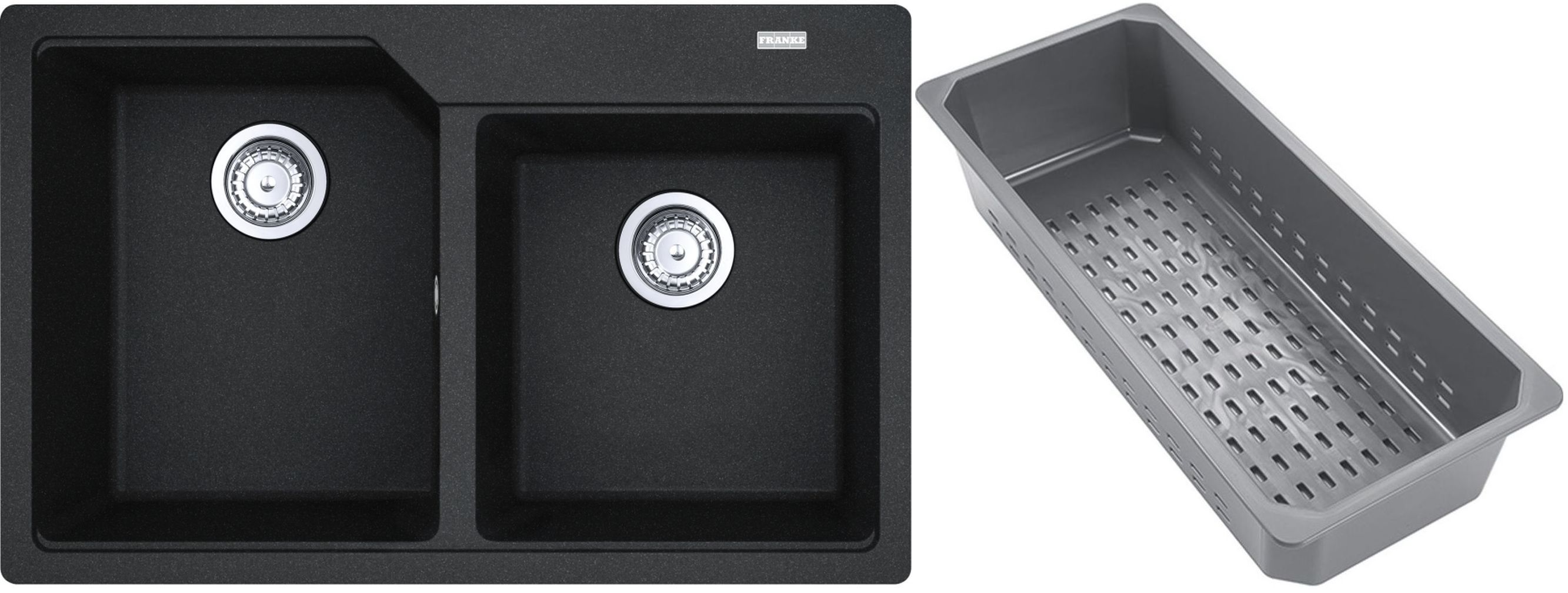 Franke Urban Granitspüle mit Abtropfeinsatz 78x50 cm grau/graphit/onyx 114.0743.082