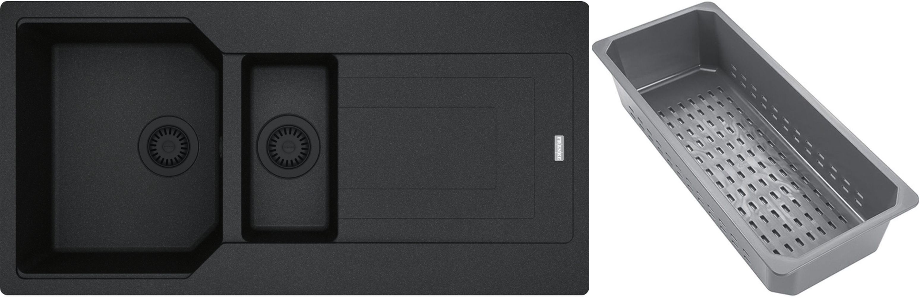 Franke Urban Granitspüle mit Abtropfeinsatz 100x50 cm grau/graphit/onyx 114.0743.104