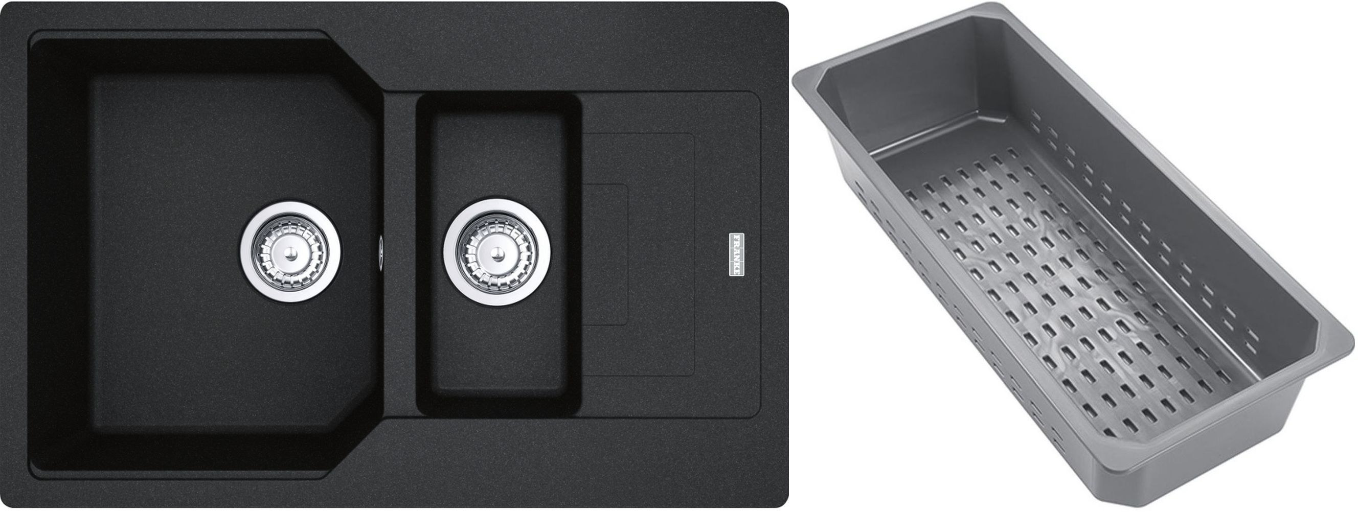 Franke Urban Granitspüle mit Abtropfeinsatz 78x50 cm grau/graphit/onyx 114.0743.080