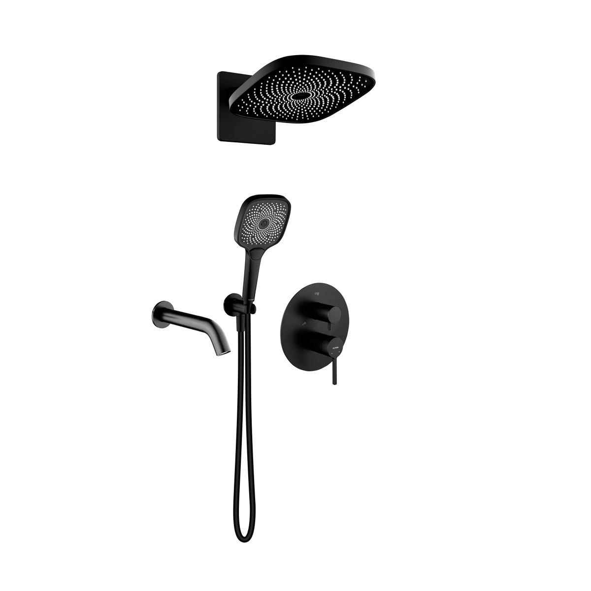 Set Badewannen- und Duscharmatur Oltens Rann 34111300, Kopfbrause Oltens Vann 37008300, 39403300, 39100300, 37108300, 39304300, 37200300