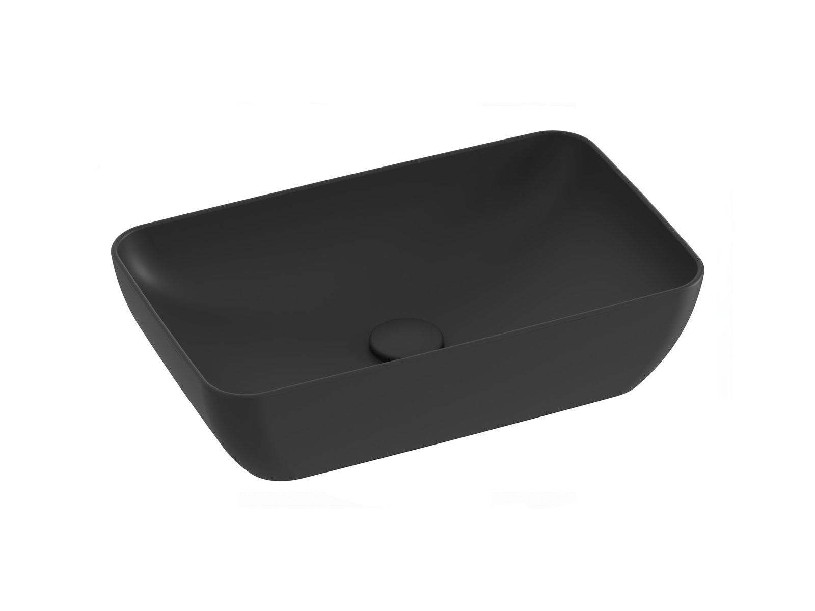 Ravak Uni Slim Waschbecken 50x31 cm rechteckig Aufsatzwaschbecken schwarz XJX0D150000