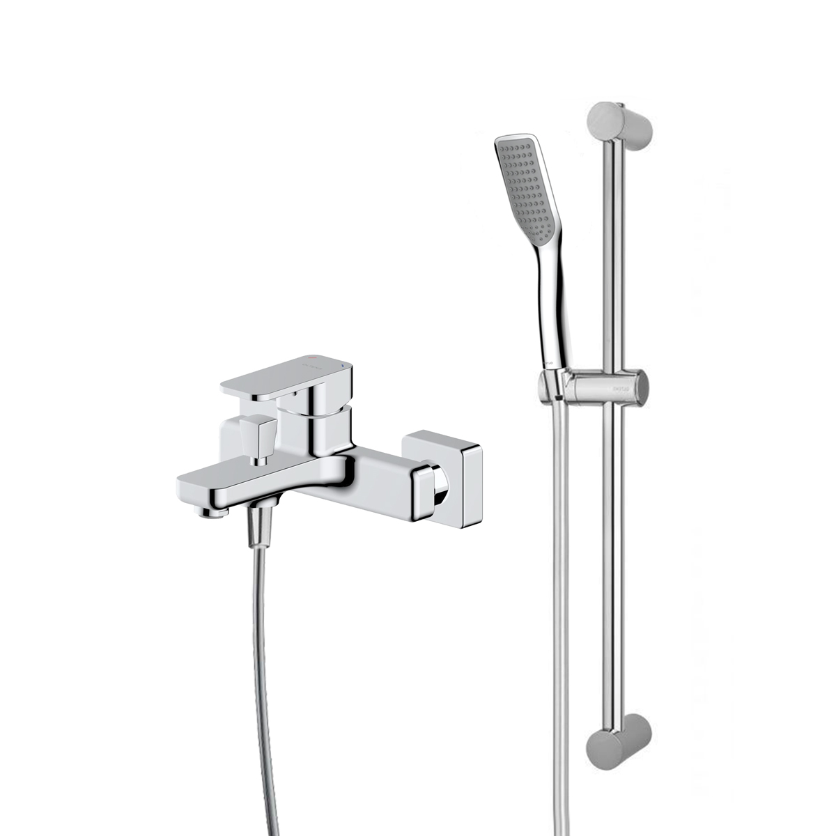 Set Badewannen- und Duscharmatur Oltens Hadsel 34006100, Duschstange Oltens Alling 37300100, 37200100, 37111100