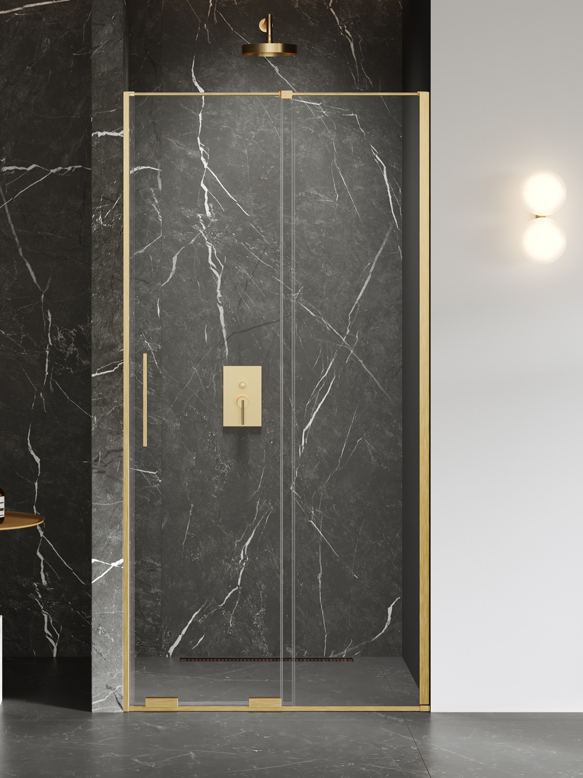 New Trendy Smart Gold Brushed Duschtüren 150 cm Schiebe- gold gebürstet/durchsichtiges Glas EXK-7506