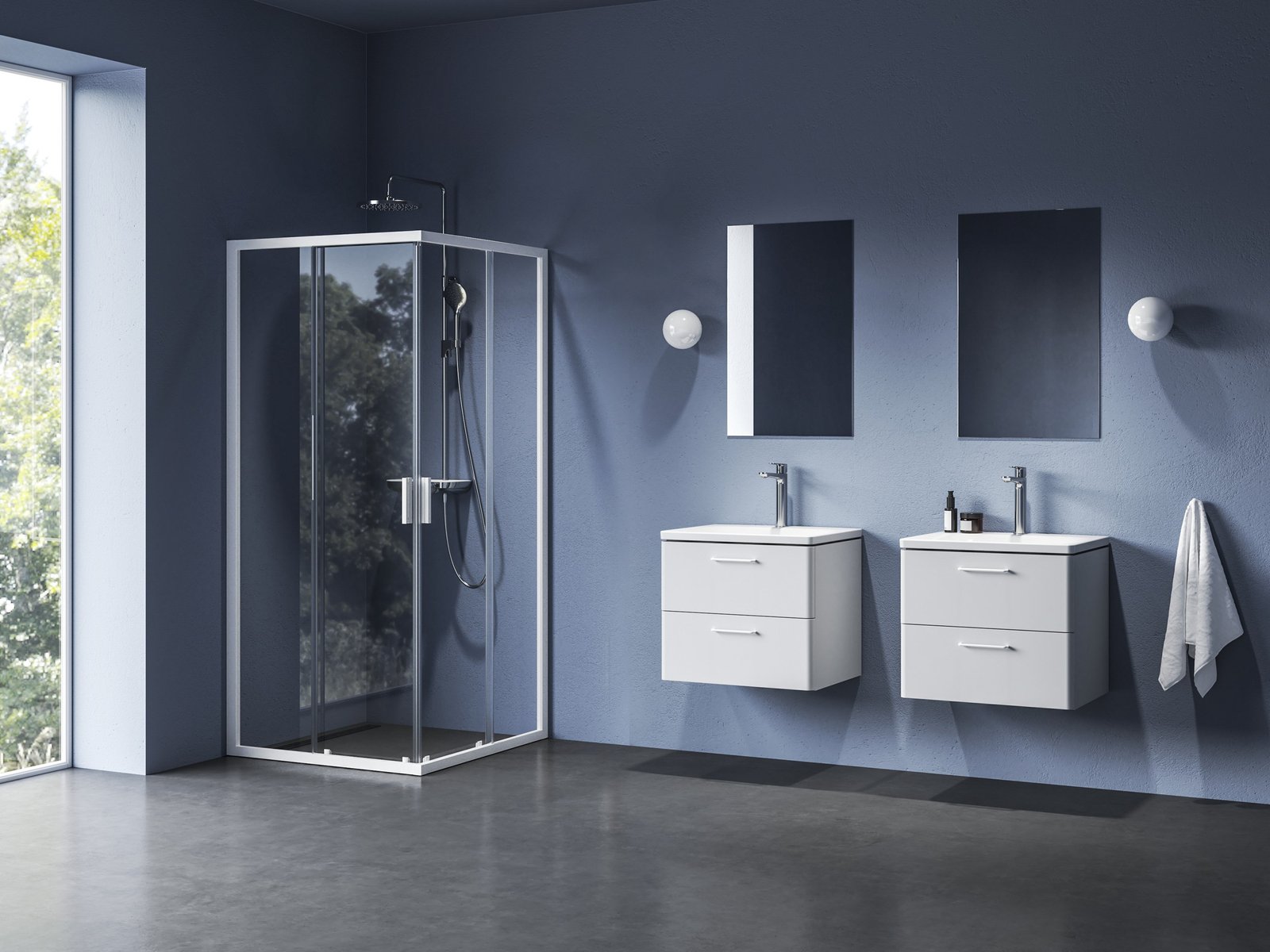 Ravak Blix II Dusche 90x90 cm quadratisch weiß Matte/durchsichtiges Glas 1LM70E00Z1