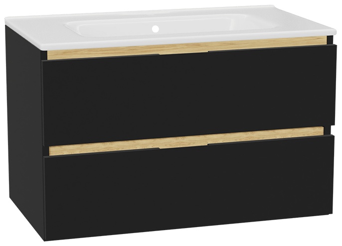 Set Schrankkorpus Excellent Tuto 2.0 MLEX.2172.800.BKBL, Waschbecken Excellent Pik CEEX.6517.800.WH, MLEX.2151.800.01.BK