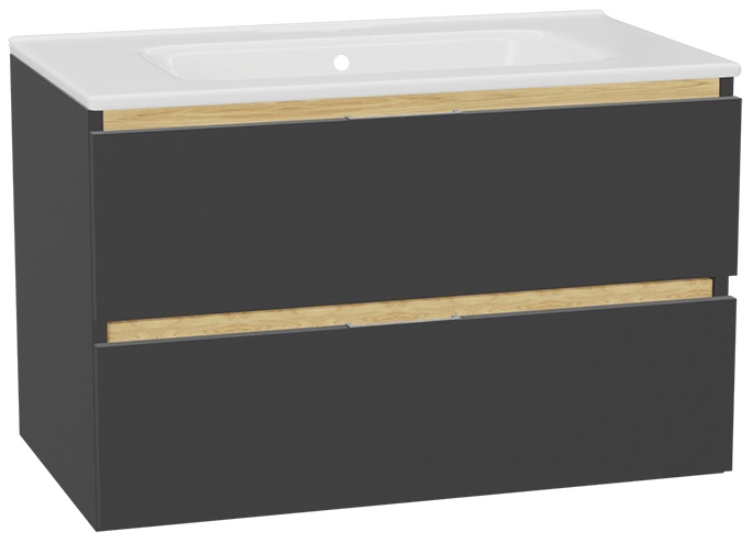 Set Schrankkorpus Excellent Tuto 2.0 MLEX.2172.800.GRBL, Waschbecken Excellent Pik CEEX.6517.800.WH, MLEX.2151.800.01.GR