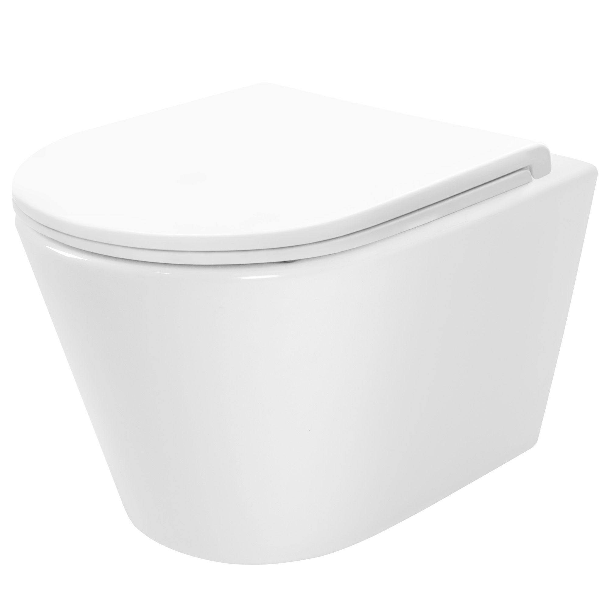 Rea Tito WC-Becken mit Absenkautomatik-Sitz hängend Spülrandlos weiß Glanz REA-C6800