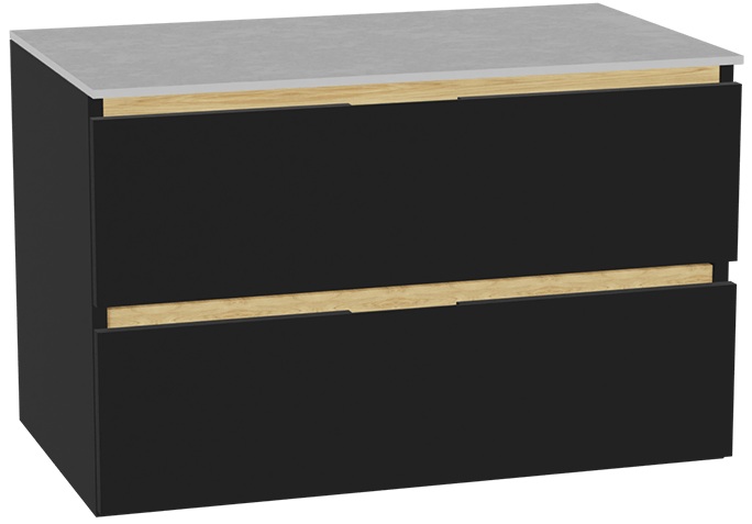 Set Schrankkorpus Excellent Tuto 2.0 MLEX.2172.800.BKBL, Naphtha-Arbeitsplatte Excellent Tuto 2.0 MLEX.2116.800.SJ, MLEX.2151.800.01.BK