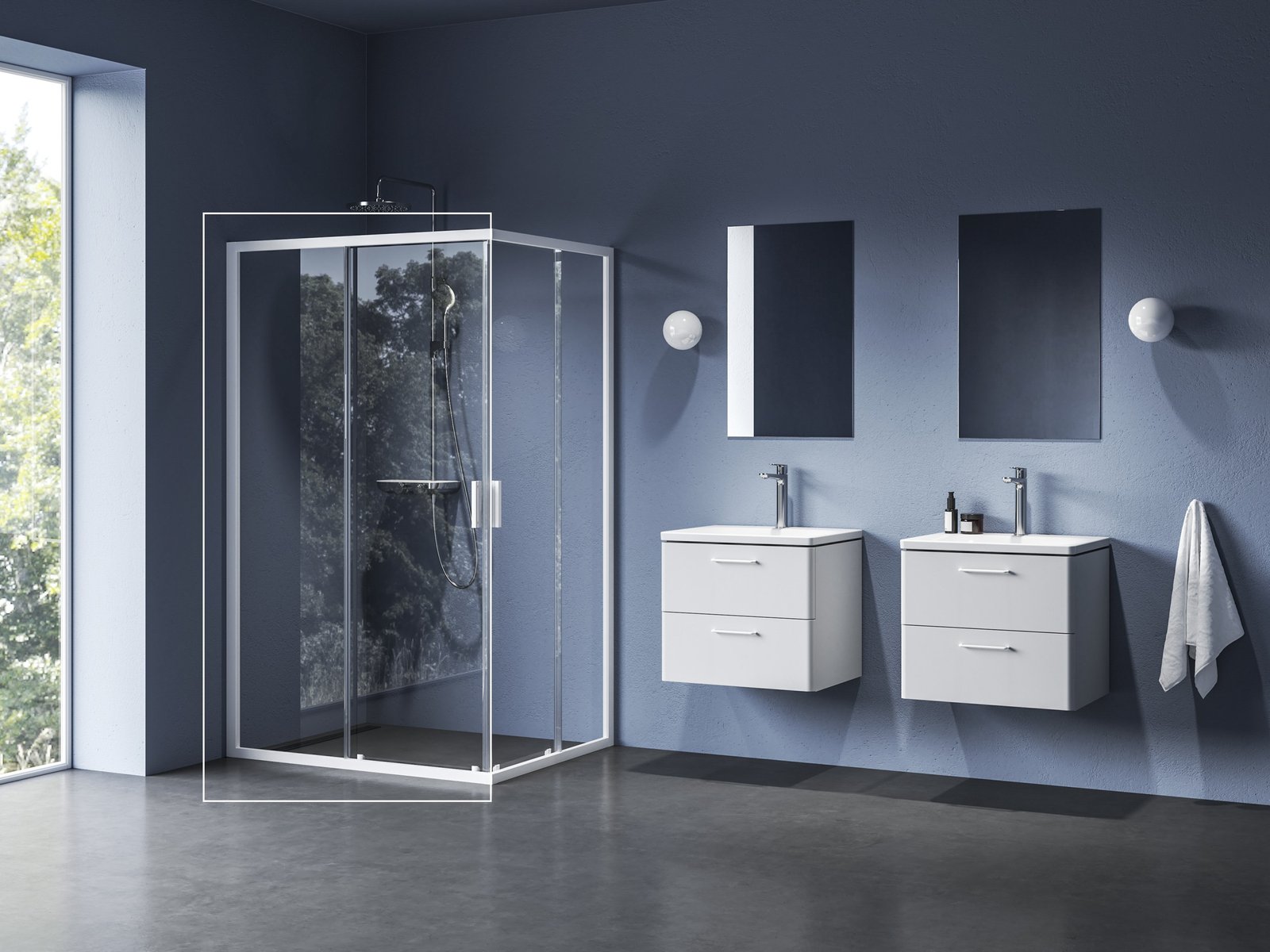 Ravak Blix II Duschtüren 120 cm Schiebe- weiß Matte/durchsichtiges Glas 1XMG0E00Z1