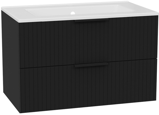 Set Schrankkorpus Excellent Tuto 2.0 MLEX.2172.800.BKBL, Waschbecken Excellent As CEEX.3617.800.WH, MLEX.2151.800.03.BK