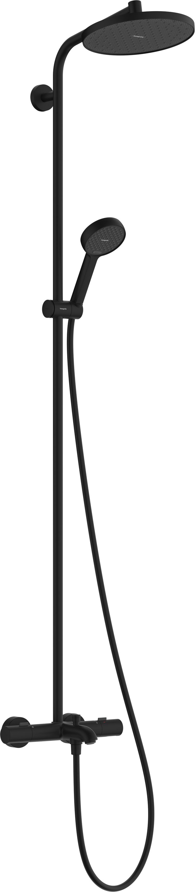 Hansgrohe Activera S Badewannen- und Duschset Wandmontage mit Thermostat mit Regenbrause schwarz 28871670