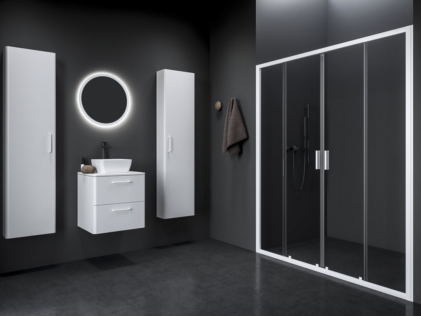 Ravak Blix II Duschtüren 180 cm Schiebe- weiß Matte/durchsichtiges Glas 0YMY0E00Z1