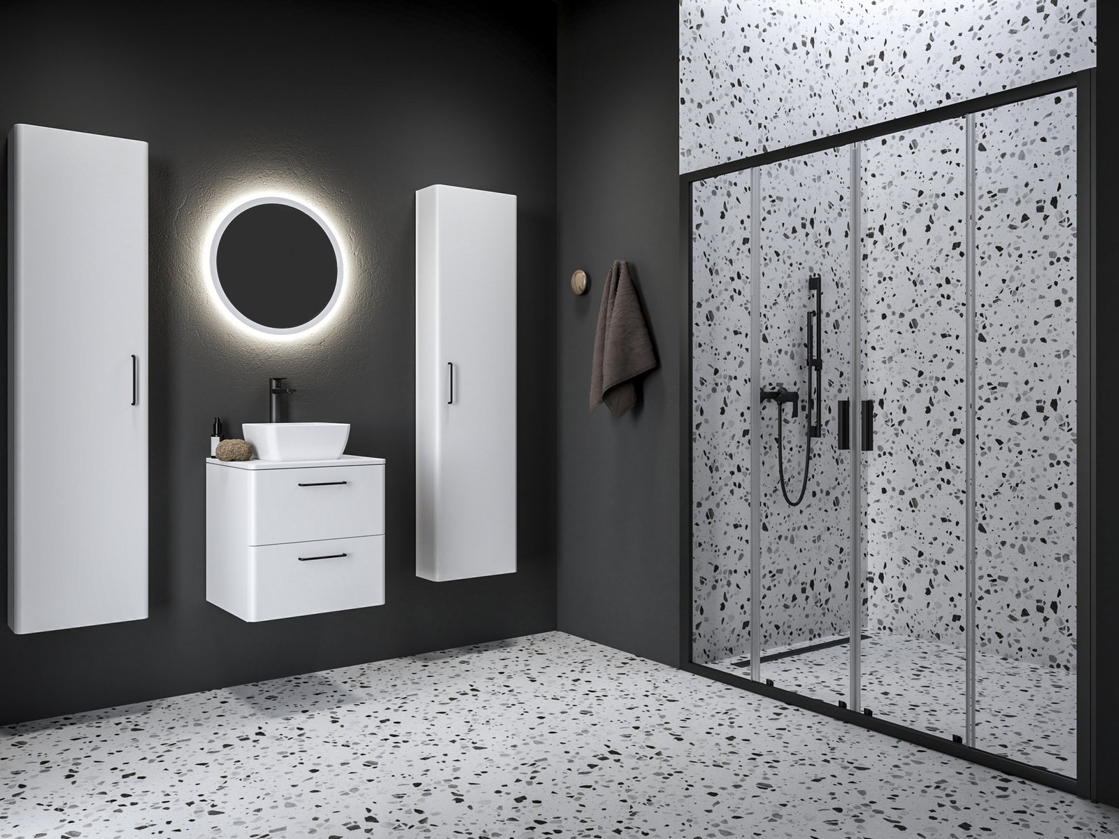 Ravak Blix II Duschtüren 160 cm Schiebe- schwarz Matte/durchsichtiges Glas 0YMS0300Z1