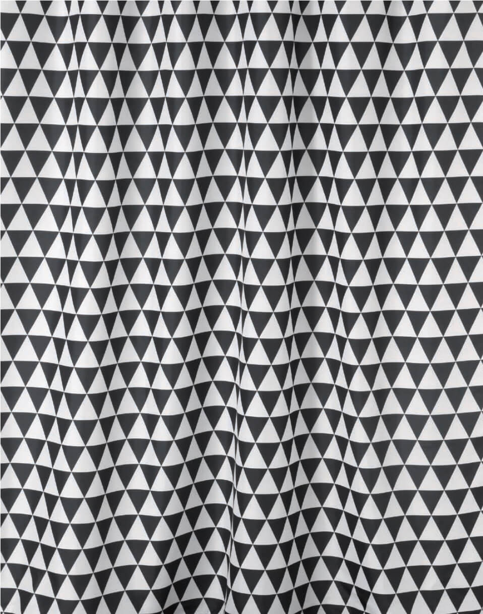 BISK Plain Duschvorhang 180x200 cm weiß-schwarz 06866