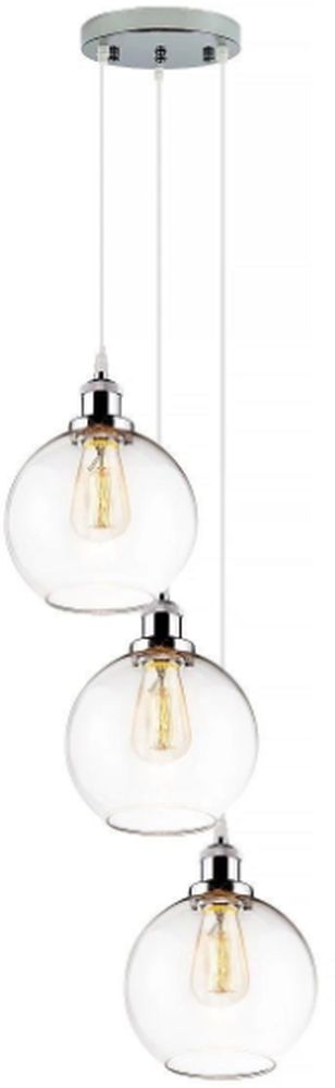 Altavola Design New York Loft Pendelleuchte 3x40 W chrom-transparent LA035/CO3_chrom